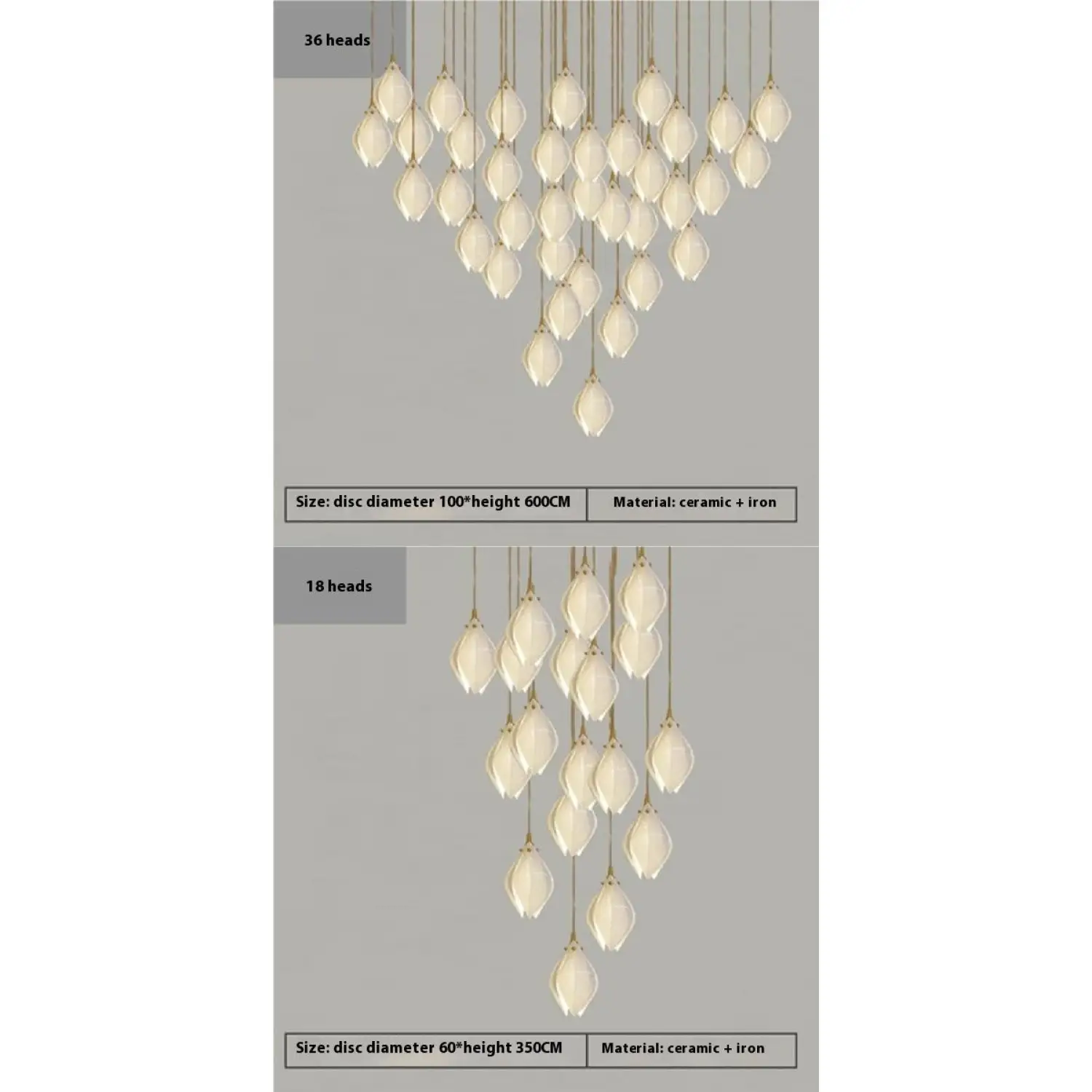 Elegant Petal Chandelier with Ceramic Finish for Modern Interiors - Image 8