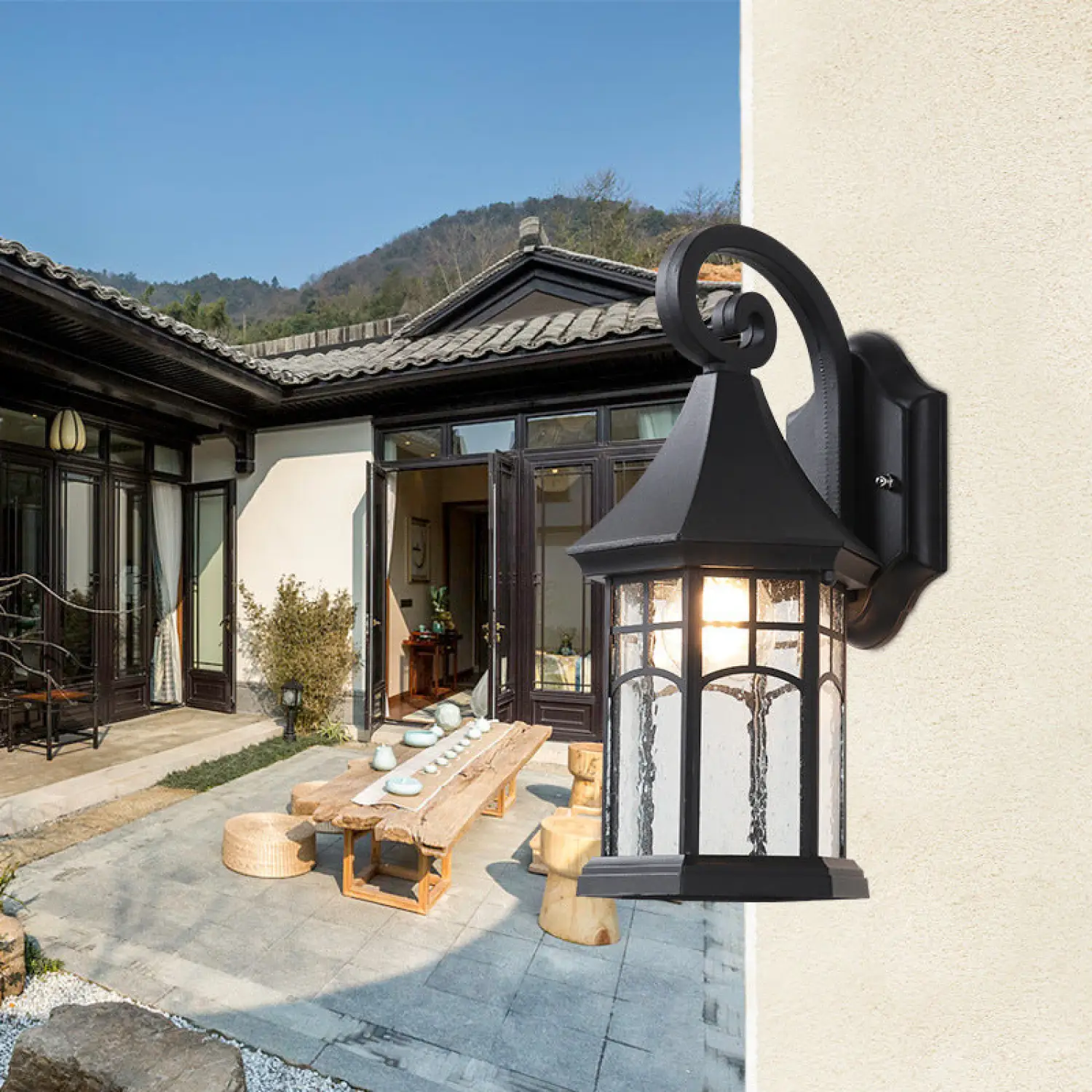 Elegant Sand Black Wall Lamp Decorative with LED and Bubble Glass Finish - Image 3