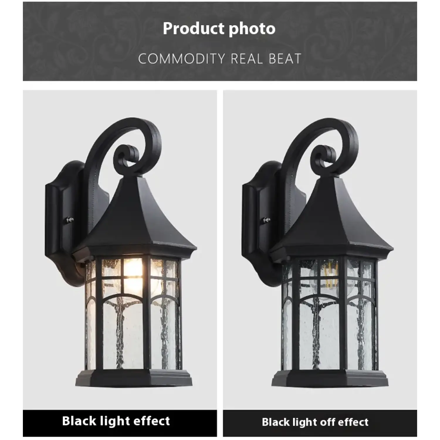 Elegant Sand Black Wall Lamp Decorative with LED and Bubble Glass Finish - Image 9