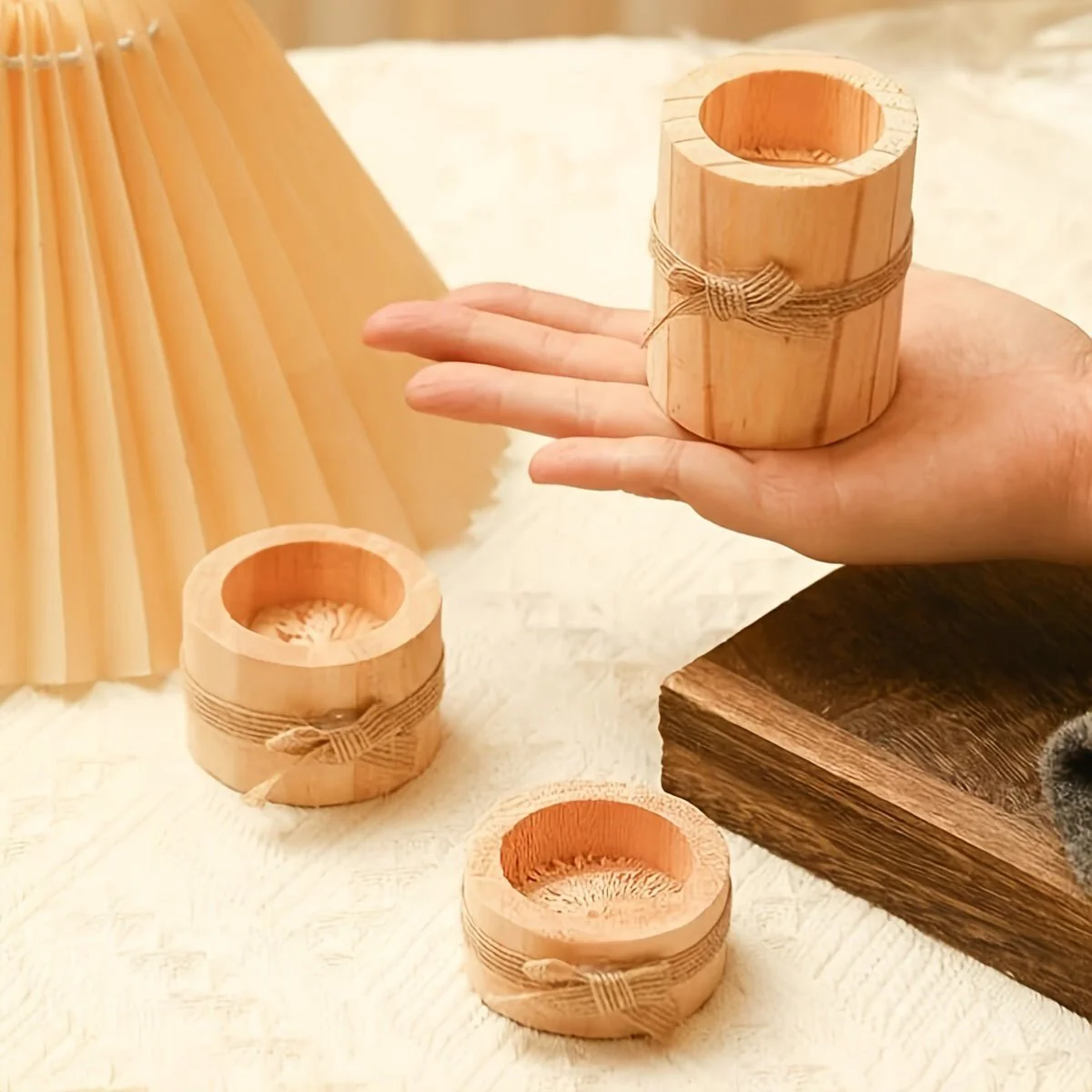 Elegant Wooden Candlesticks Set – Handcrafted Rustic Decor - Image 4