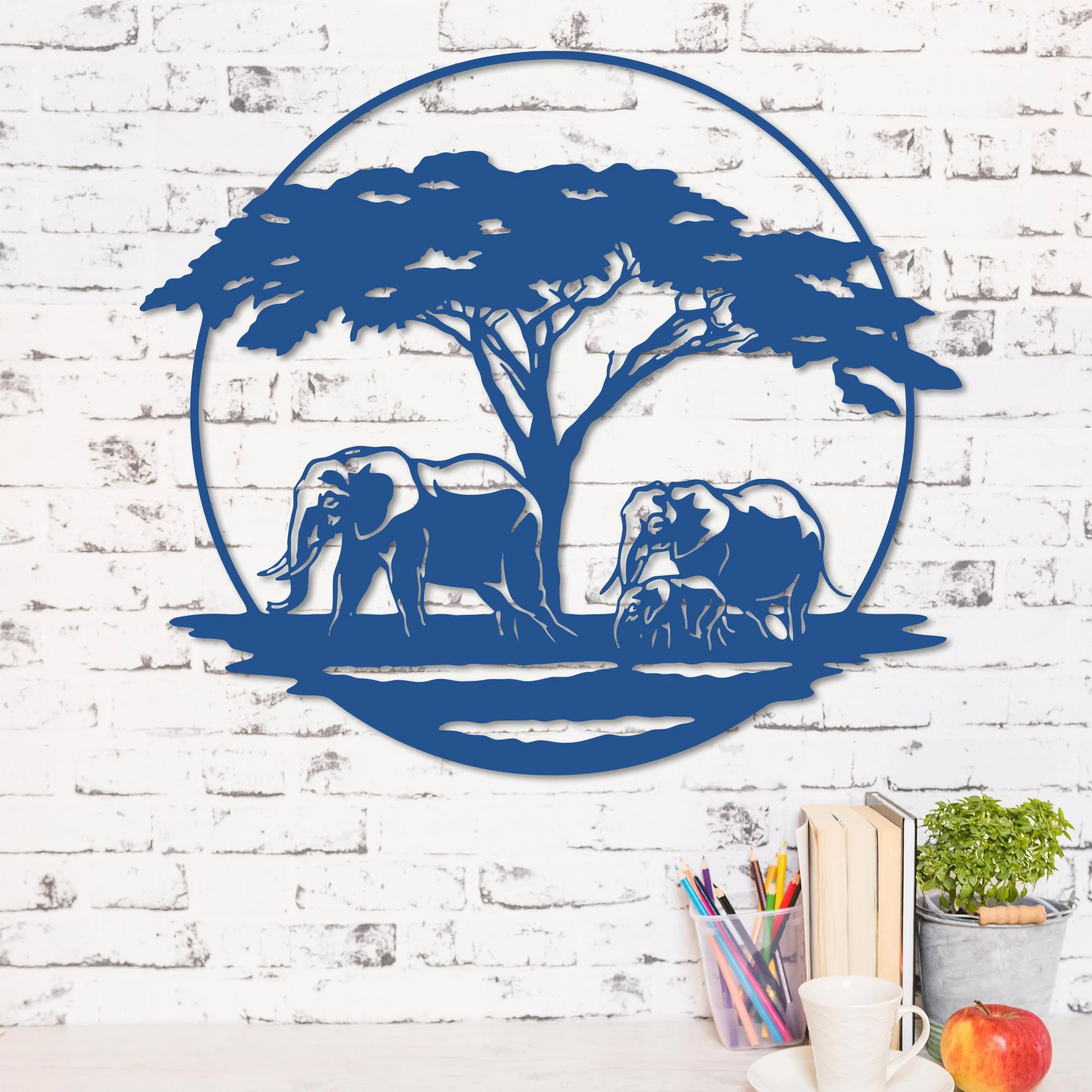 Elephant with Calf in the Serengeti Sign - Image 8