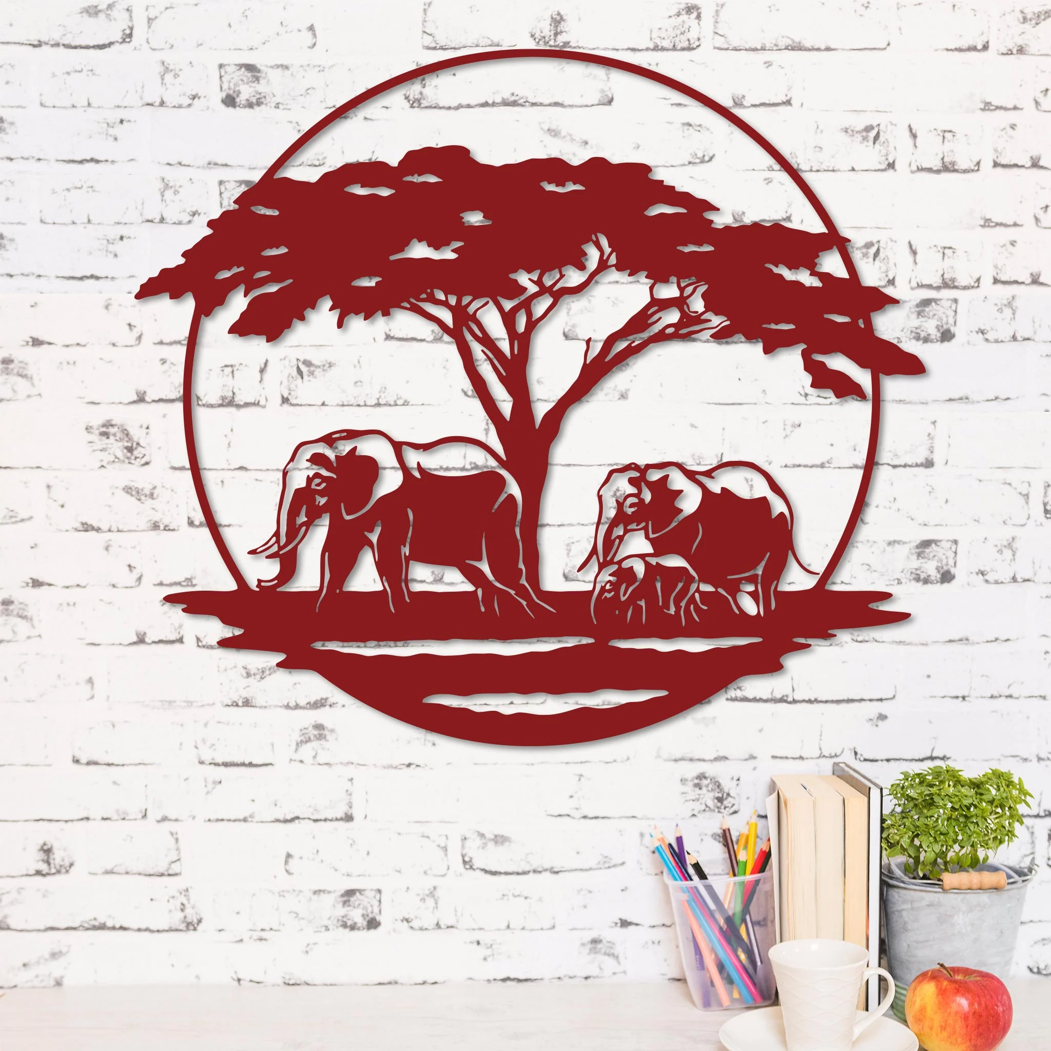 Elephant with Calf in the Serengeti Sign - Image 9