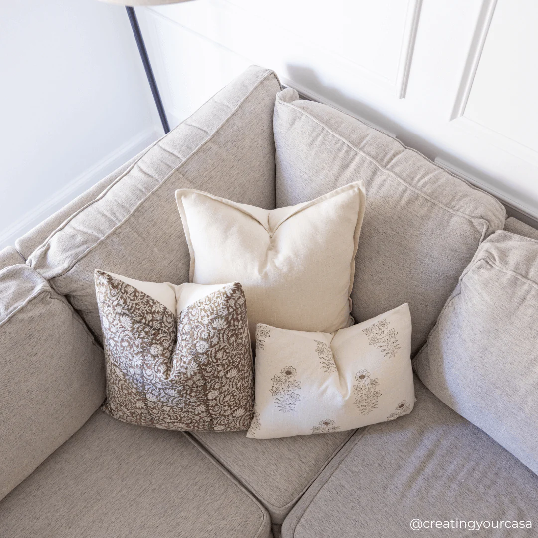 Ella Floral Block Printed Pillow Cover | Lumbar - Image 3