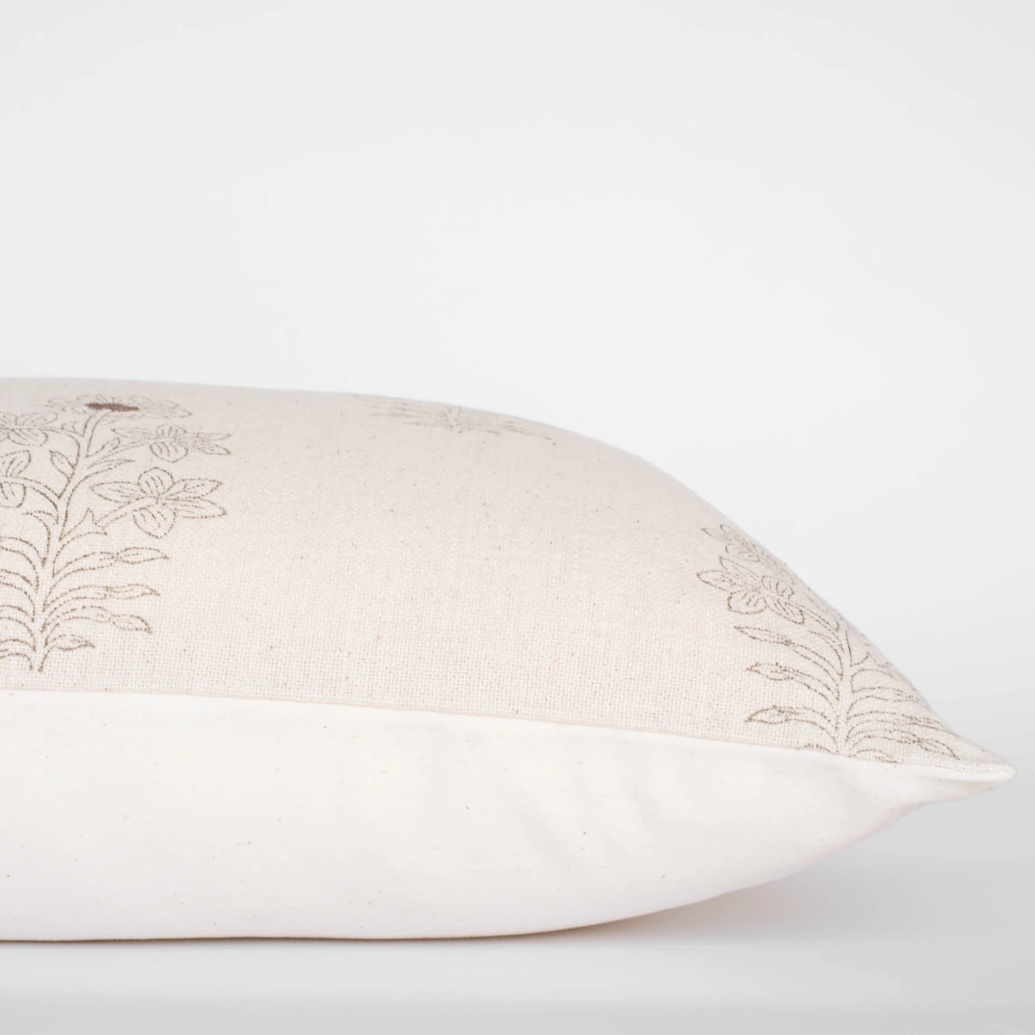 Ella Floral Block Printed Pillow Cover | Lumbar - Image 4