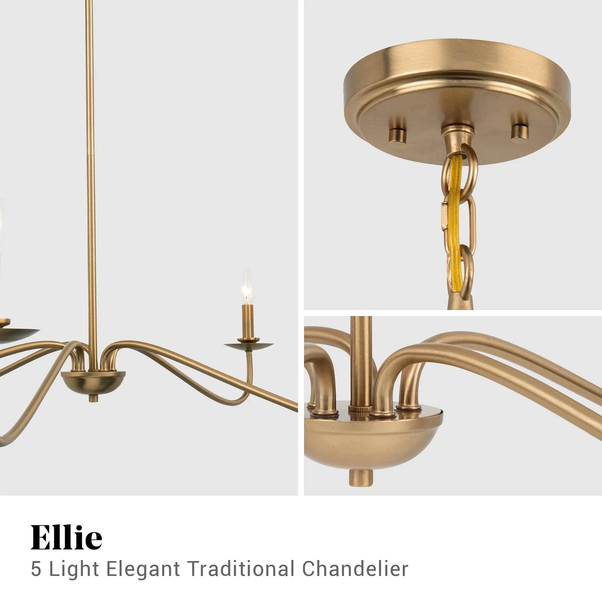 Ellie 5-Light Elegant Industrial Dimmable Chandelier - Image 16