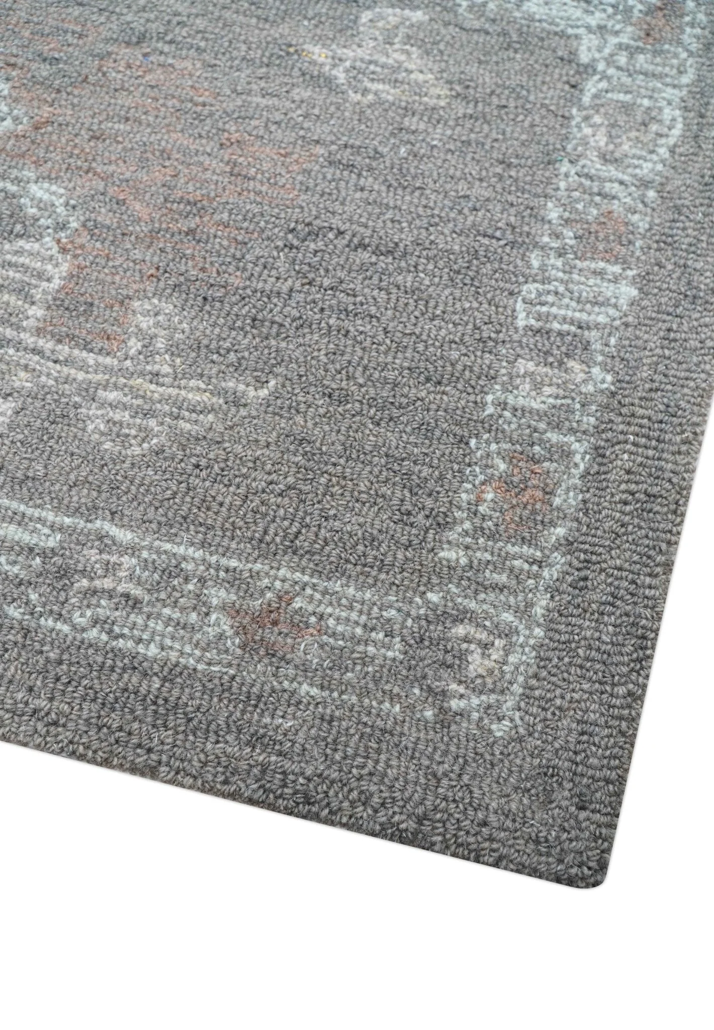 Elvin Custom Made Traditional Oushak Gray Hand Tufted wool rug - Image 5