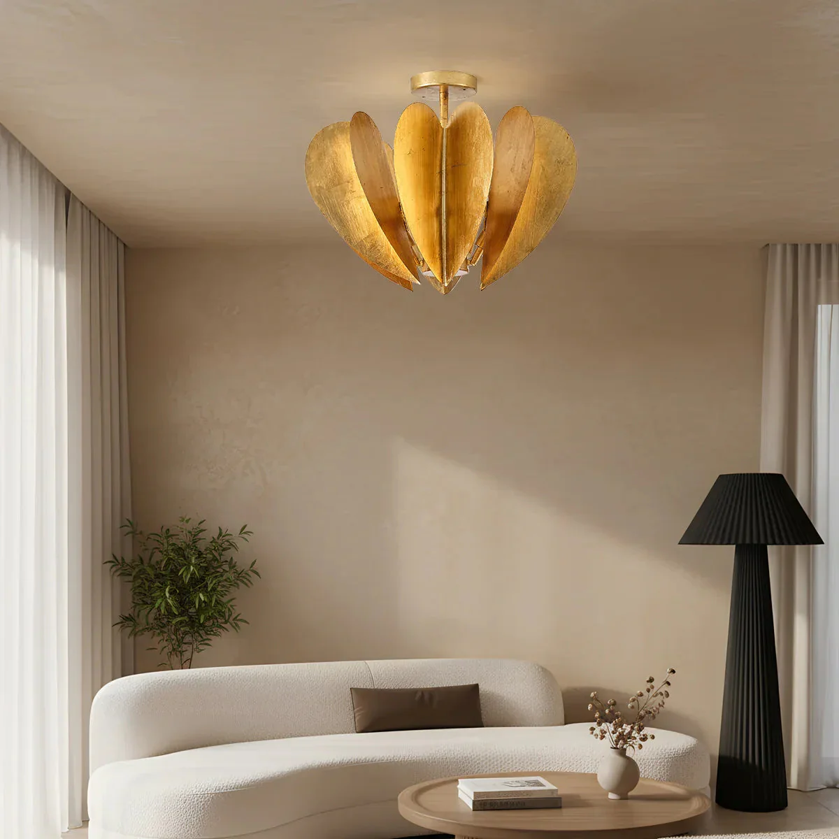 Elvira Farmhouse Gold Hexagonal Ceiling Light - Image 2
