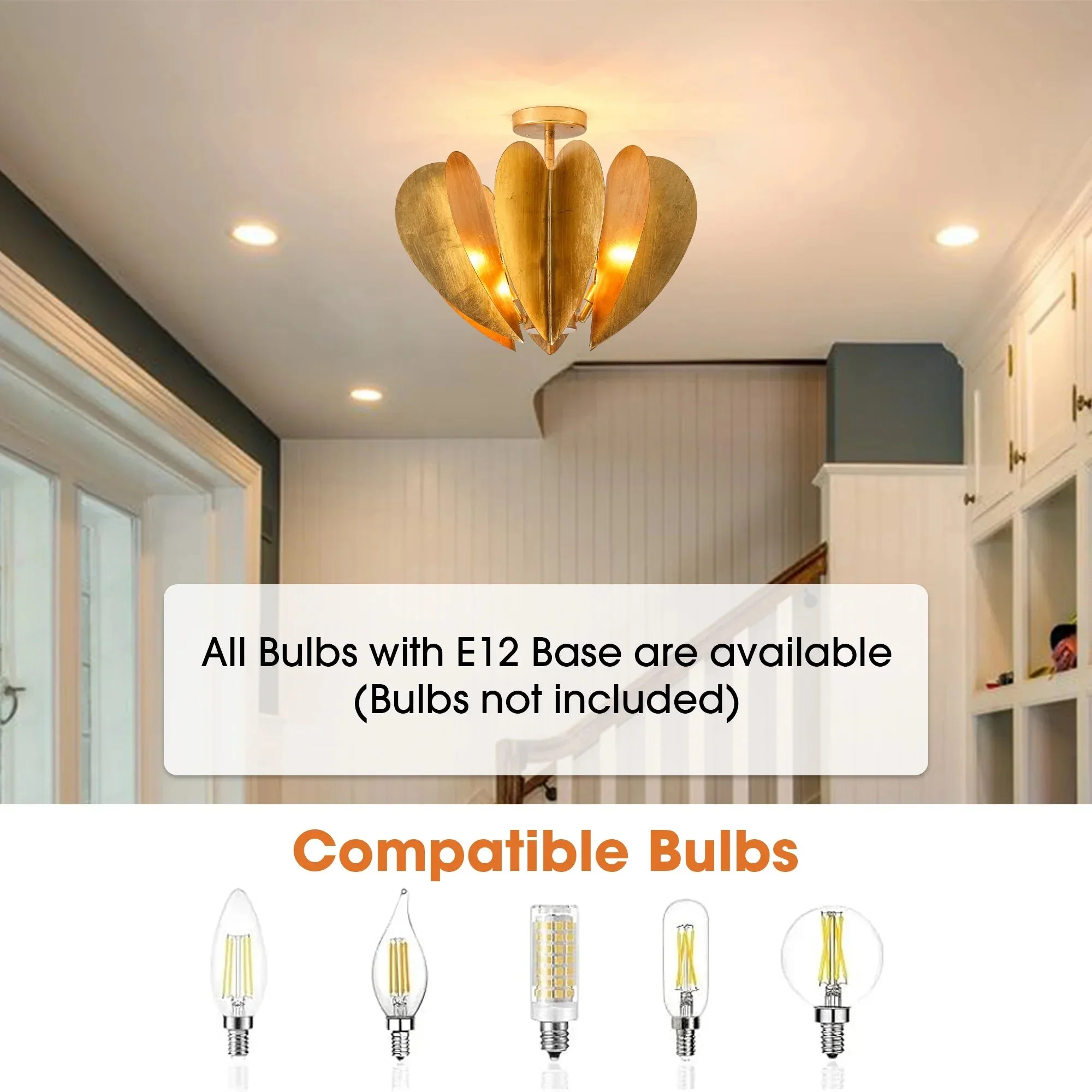 Elvira Farmhouse Gold Hexagonal Ceiling Light - Image 6