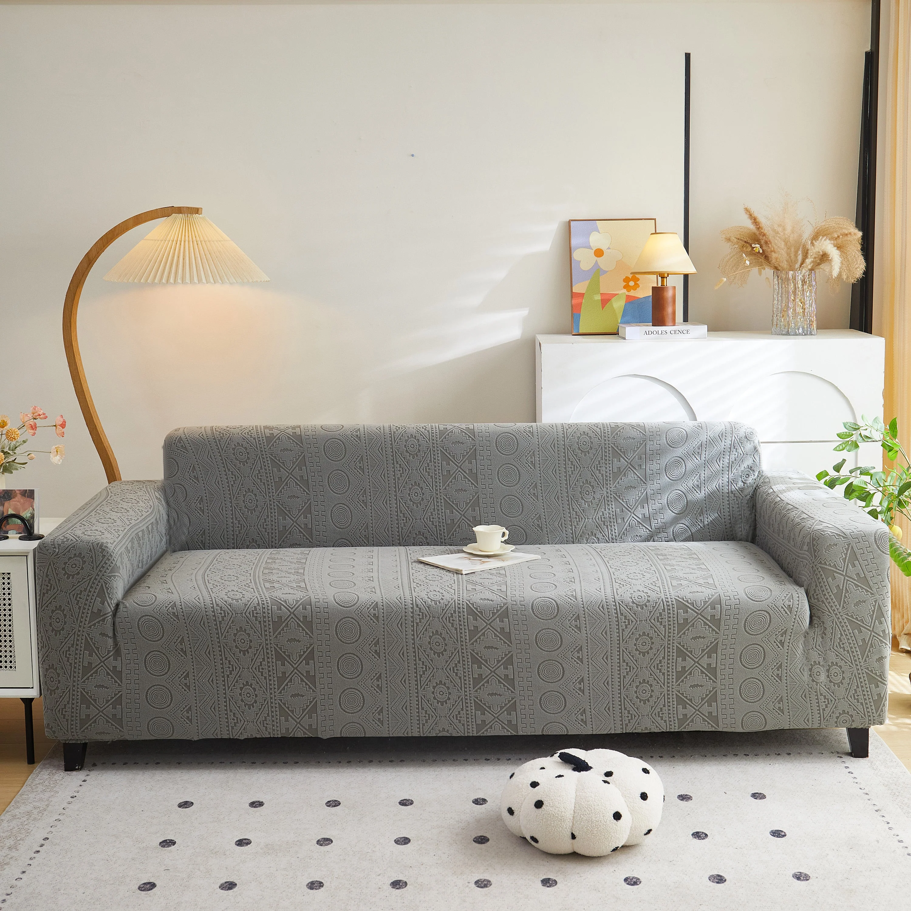 Embossed Geometric Elastic Sofa Cover Boho Stylish Decorative Furniture Covers - Image 19
