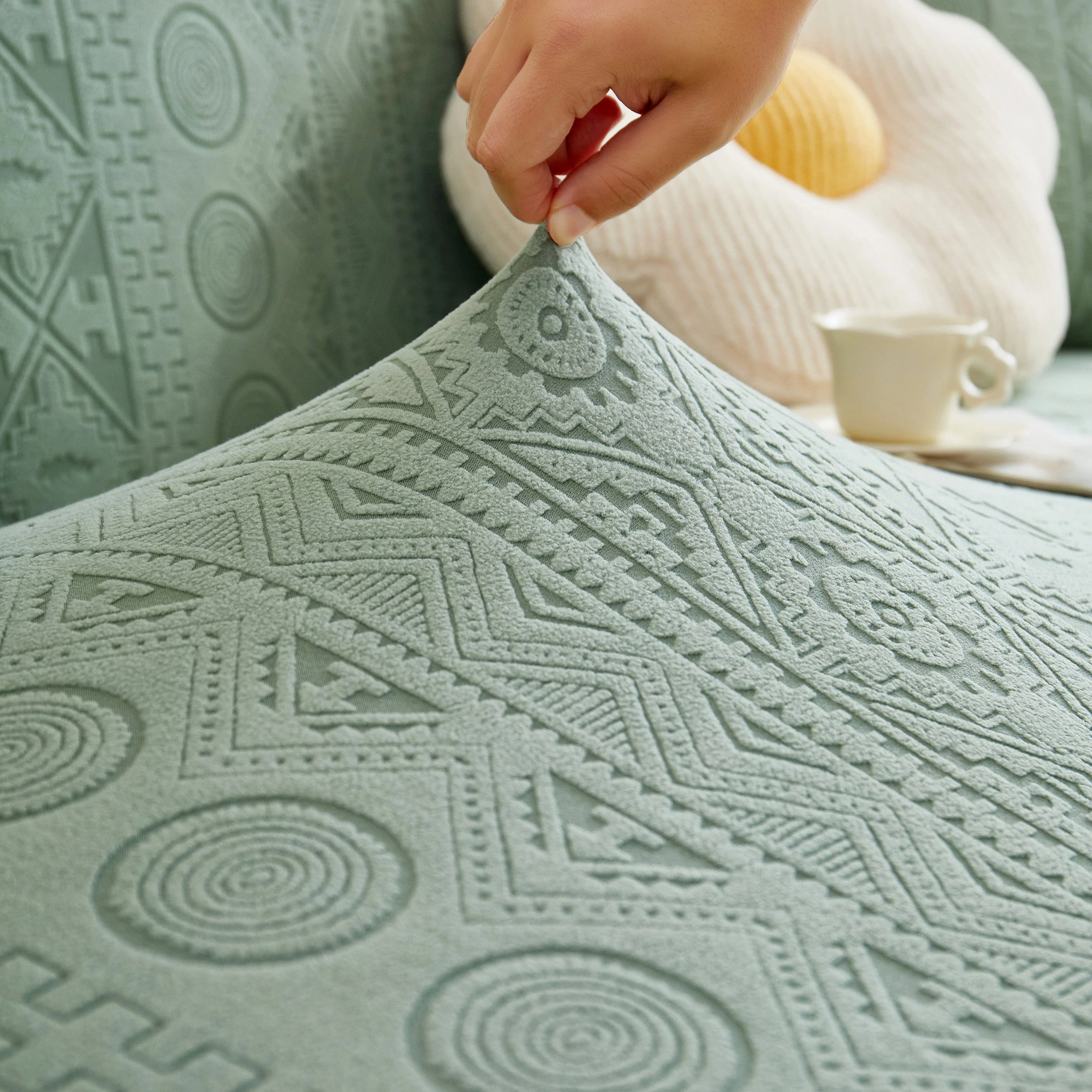 Embossed Geometric Elastic Sofa Cover Boho Stylish Decorative Furniture Covers - Image 45
