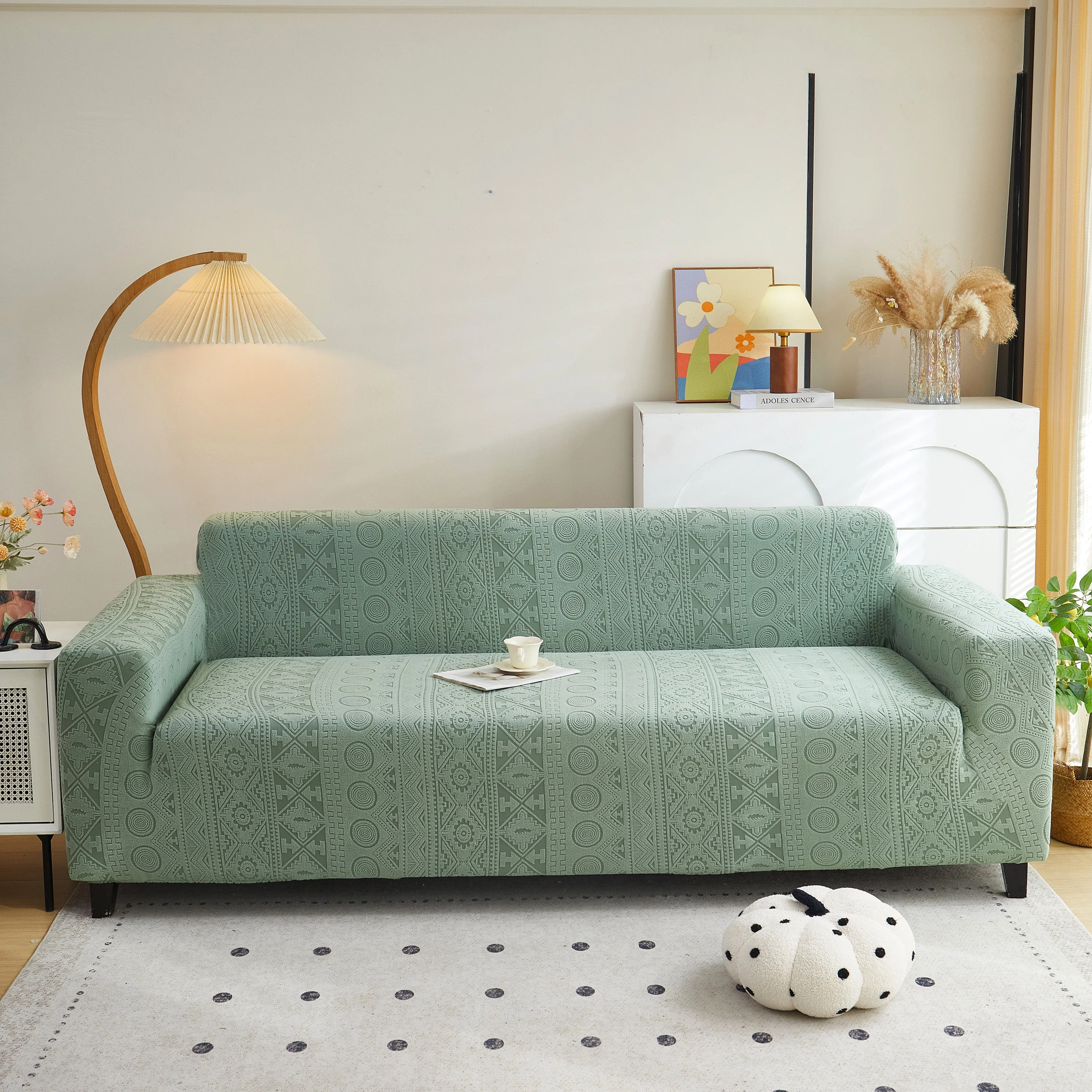 Embossed Geometric Elastic Sofa Cover Boho Stylish Decorative Furniture Covers - Image 54
