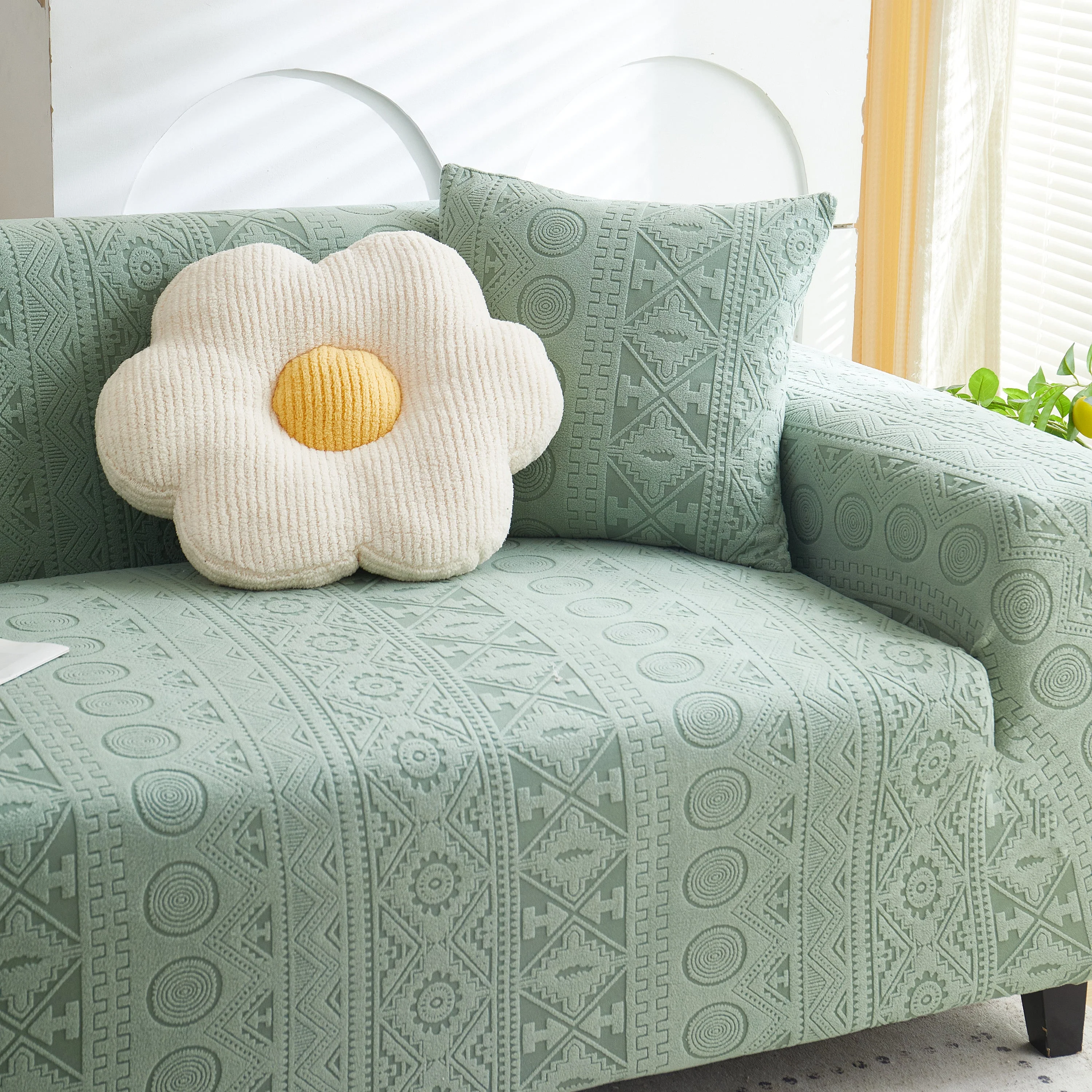Embossed Geometric Elastic Sofa Cover Boho Stylish Decorative Furniture Covers - Image 55
