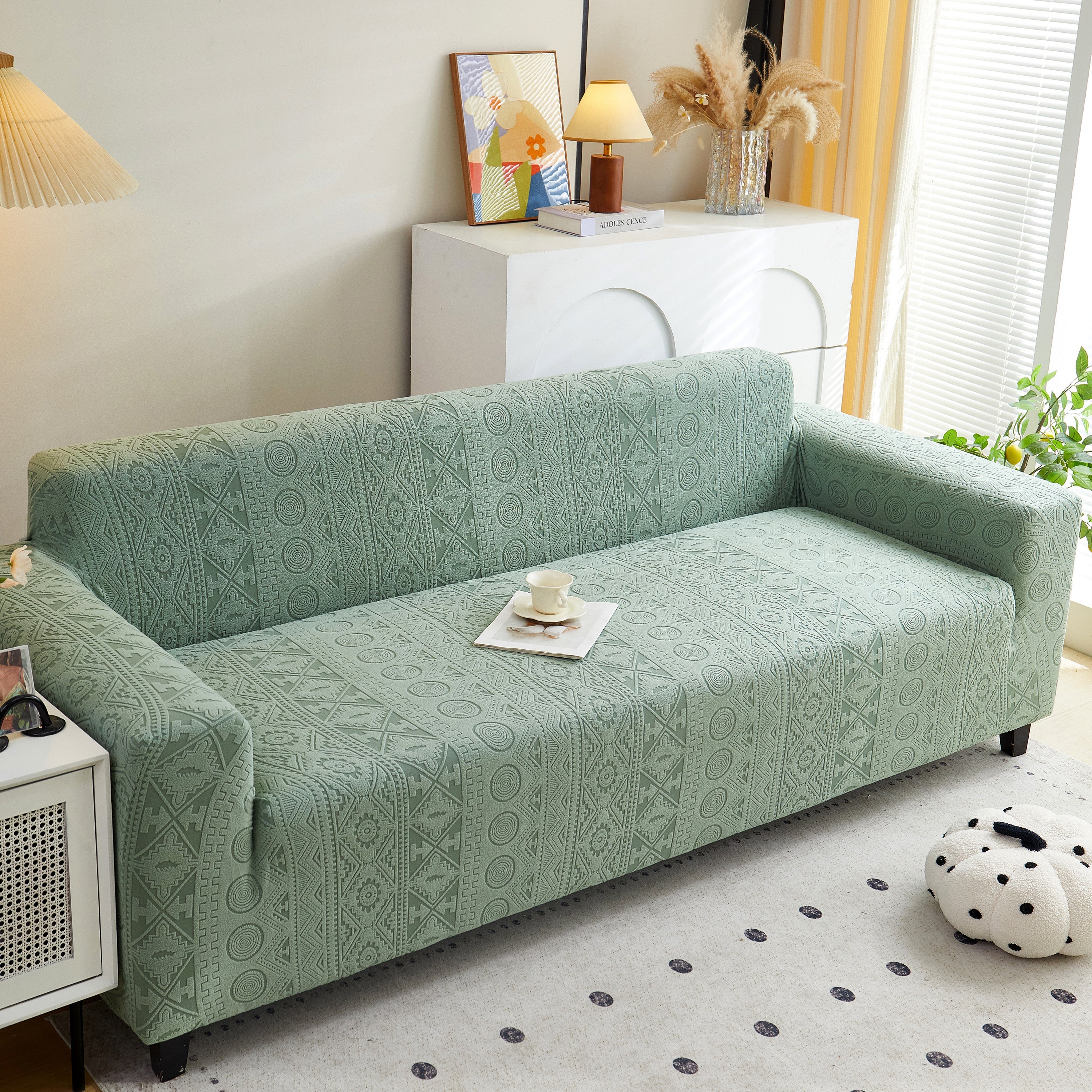 Embossed Geometric Elastic Sofa Cover Boho Stylish Decorative Furniture Covers - Image 58
