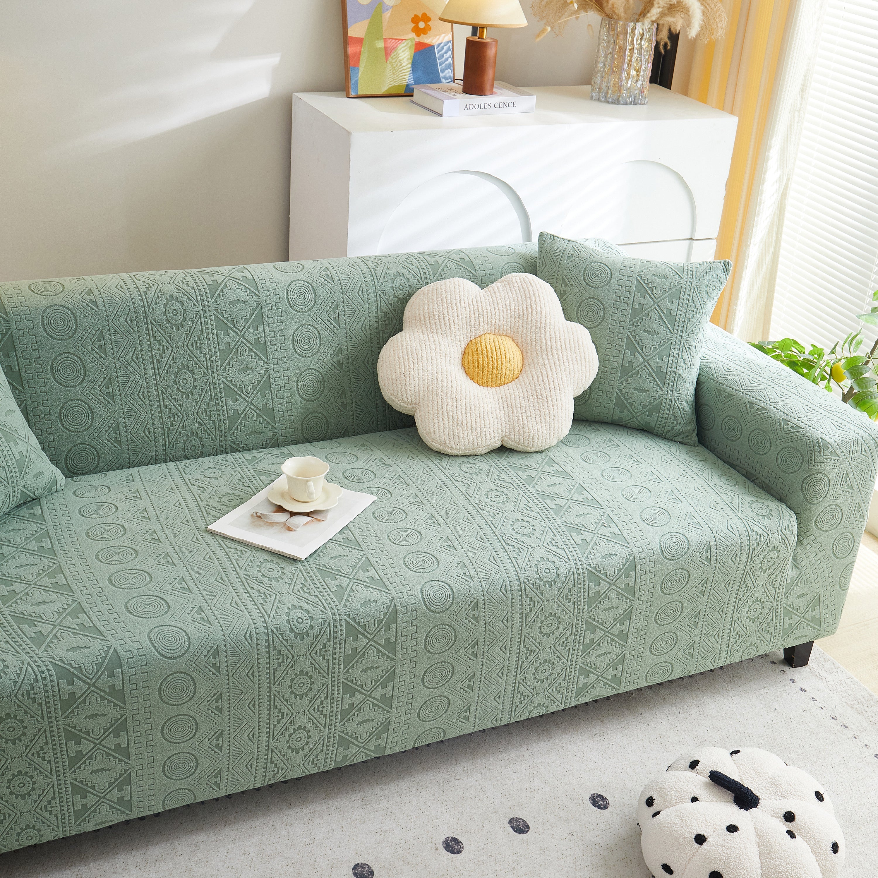 Embossed Geometric Elastic Sofa Cover Boho Stylish Decorative Furniture Covers - Image 59