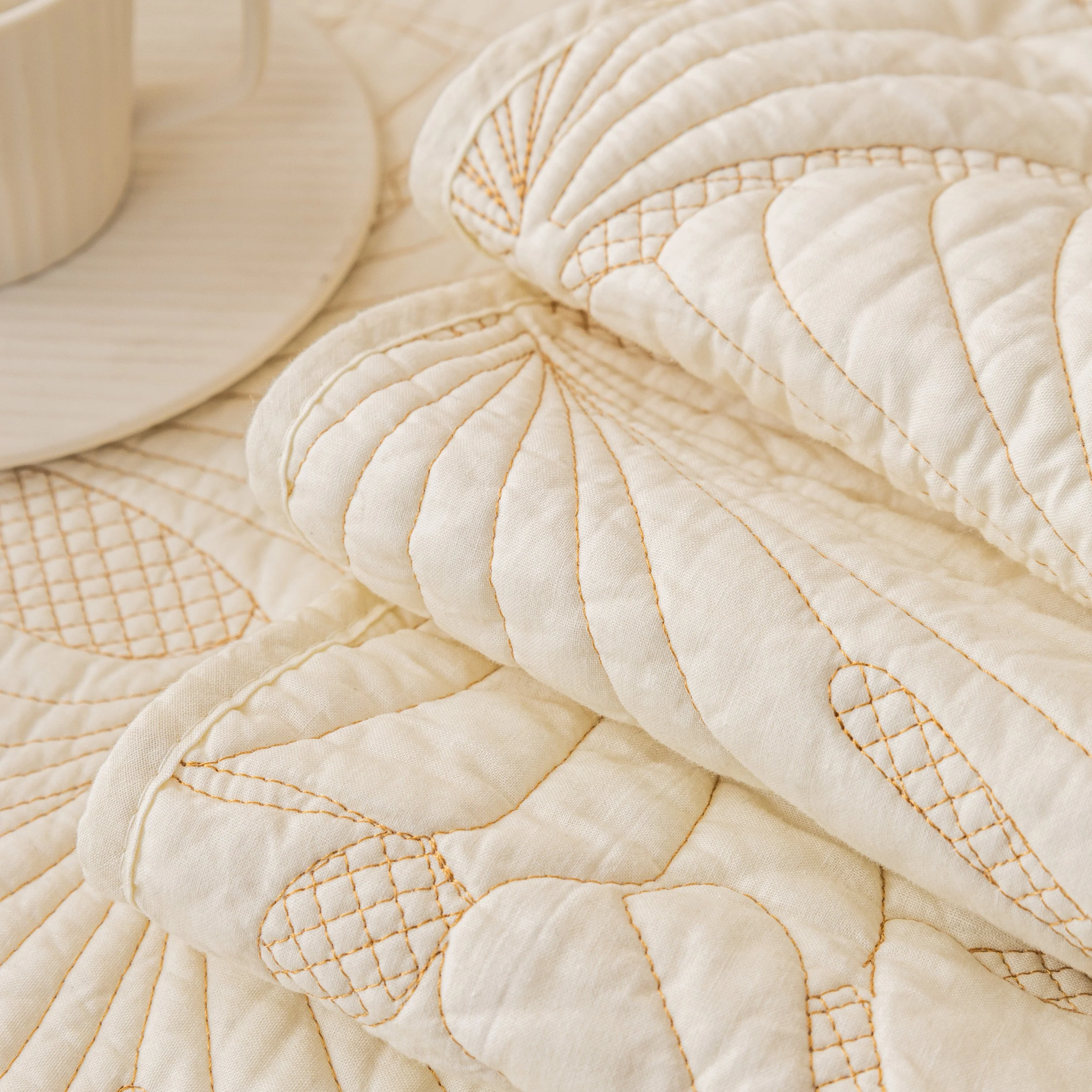 Embossed Leaf Cotton Quilted Sofa Cover Non-Slip Couch Protector with Thick Padding - Image 11