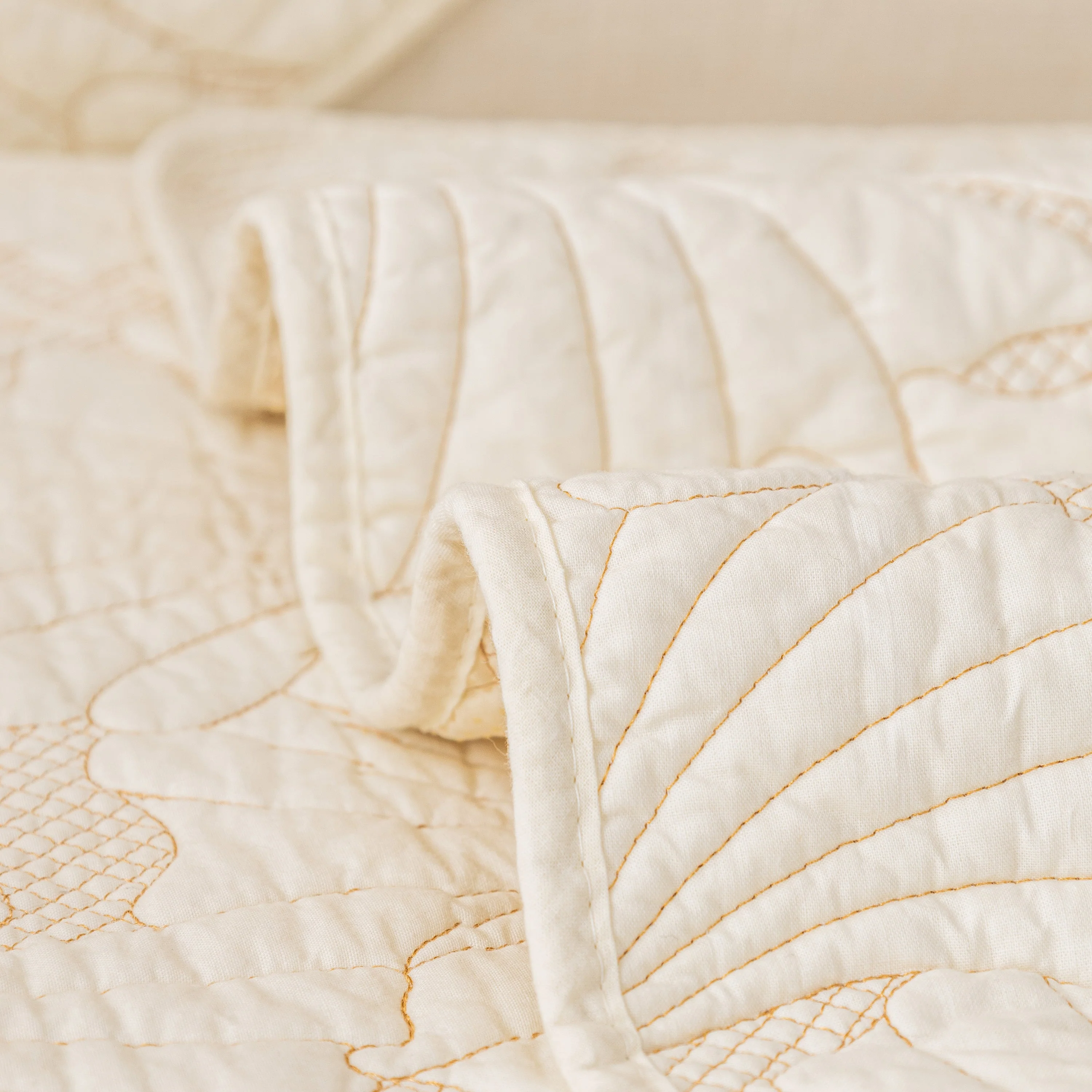 Embossed Leaf Cotton Quilted Sofa Cover Non-Slip Couch Protector with Thick Padding - Image 5