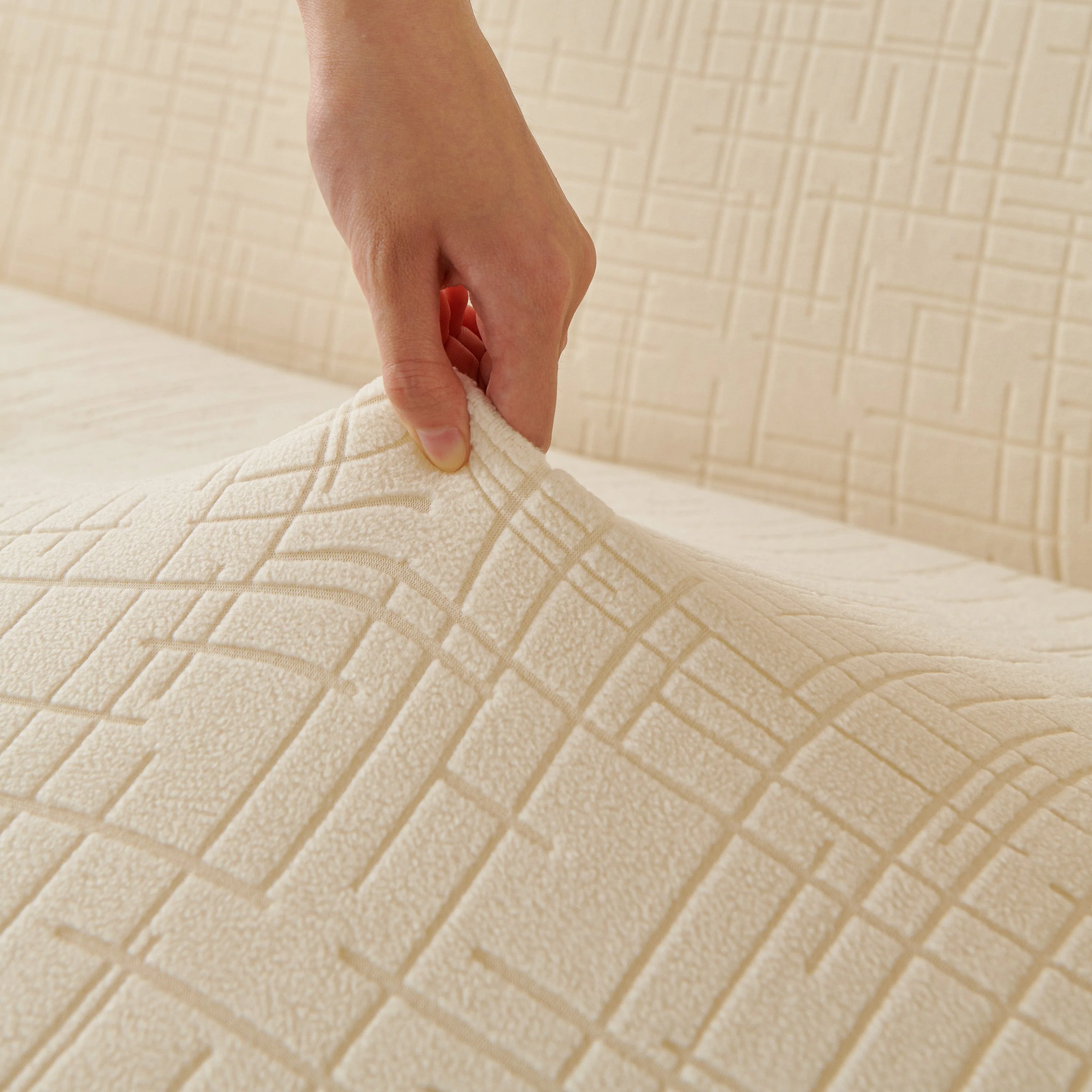Embossed Lines Couch Covers Stretchable Non-Slip & Washable Sofa Slipcovers - Image 115