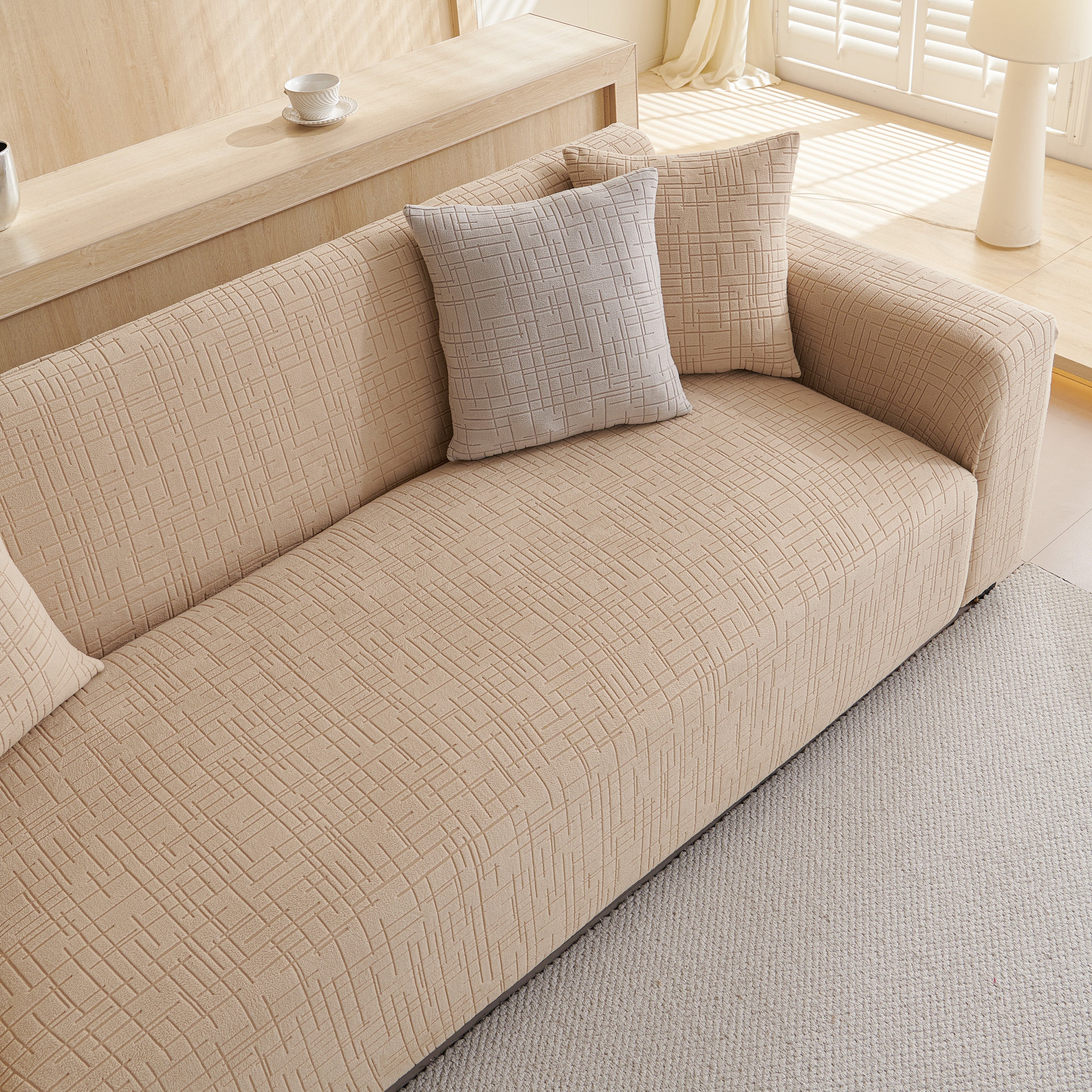 Embossed Lines Couch Covers Stretchable Non-Slip & Washable Sofa Slipcovers - Image 95