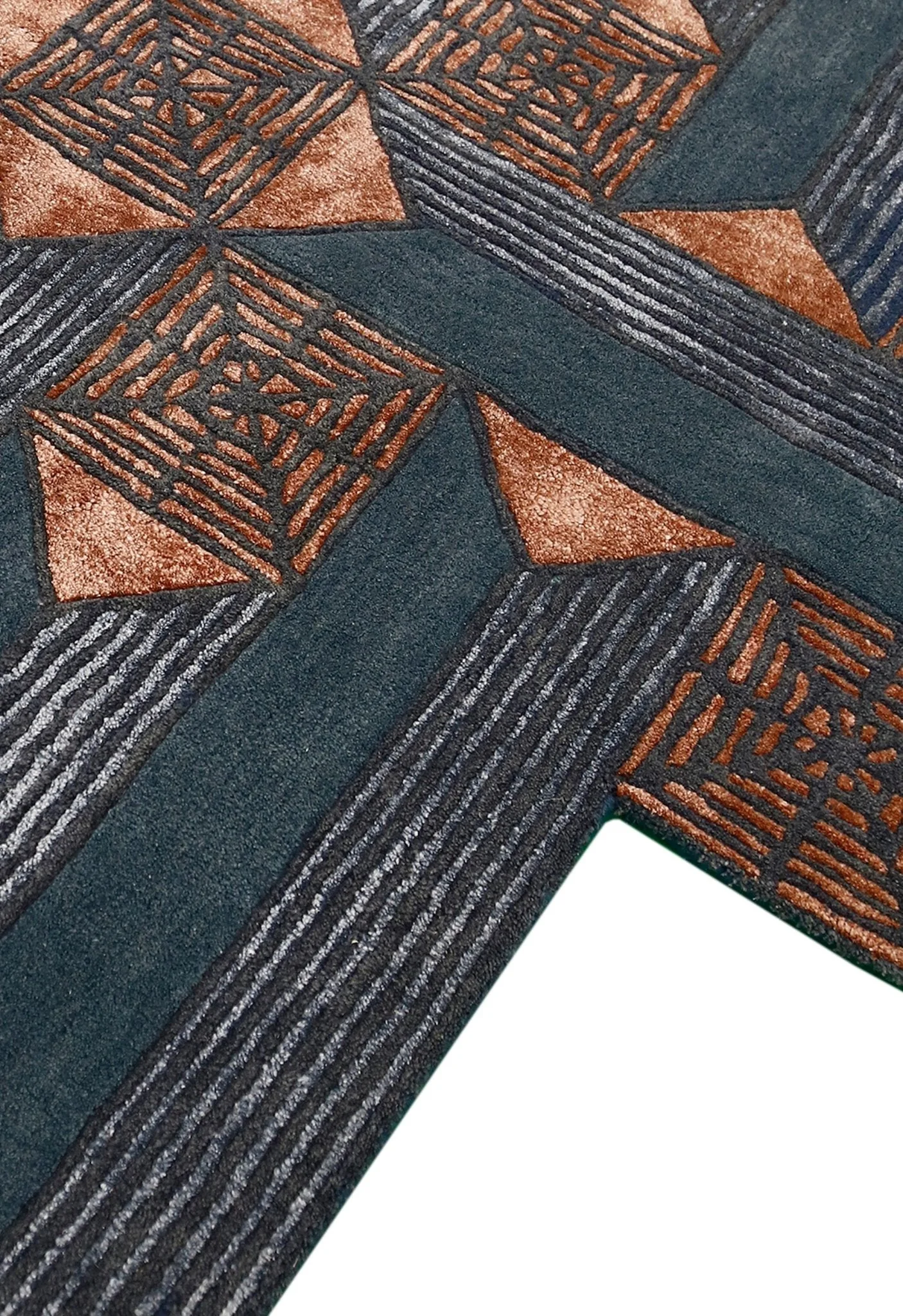 Empress Modern Geometrical Style Gray Hand Tufted 5x8 Wool Rug - Image 3