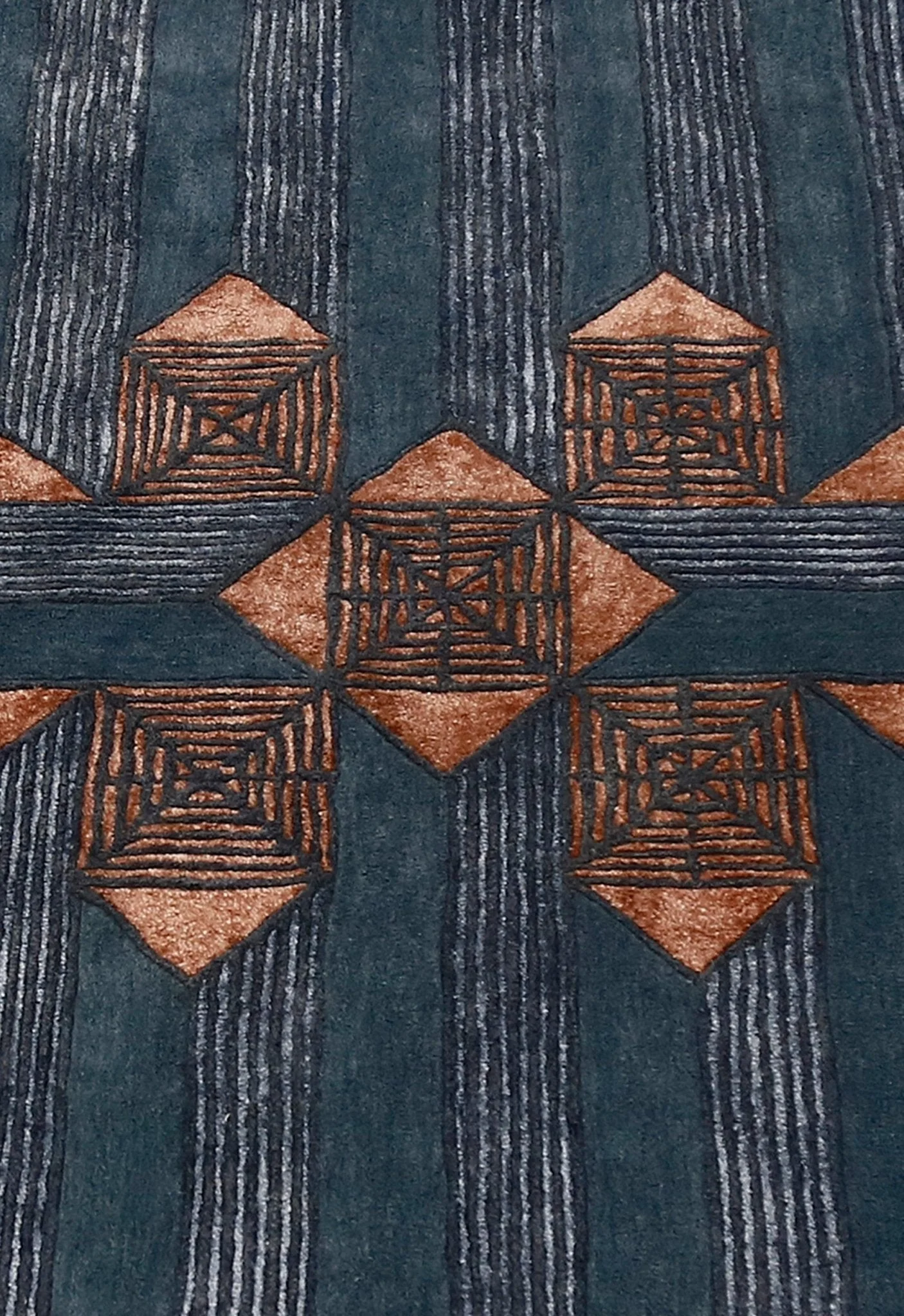 Empress Modern Geometrical Style Gray Hand Tufted 5x8 Wool Rug - Image 7