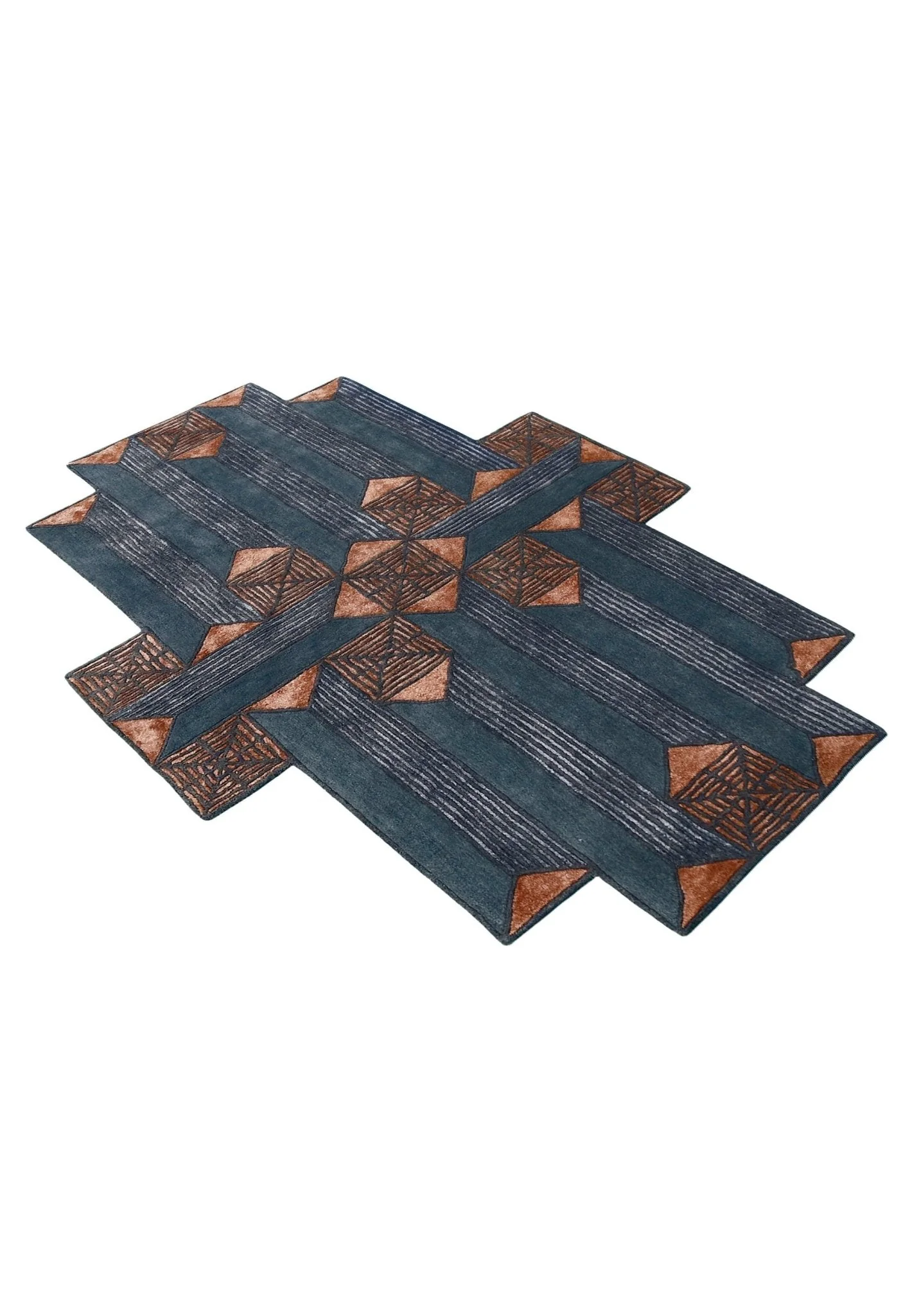 Empress Modern Geometrical Style Gray Hand Tufted 5x8 Wool Rug - Image 8
