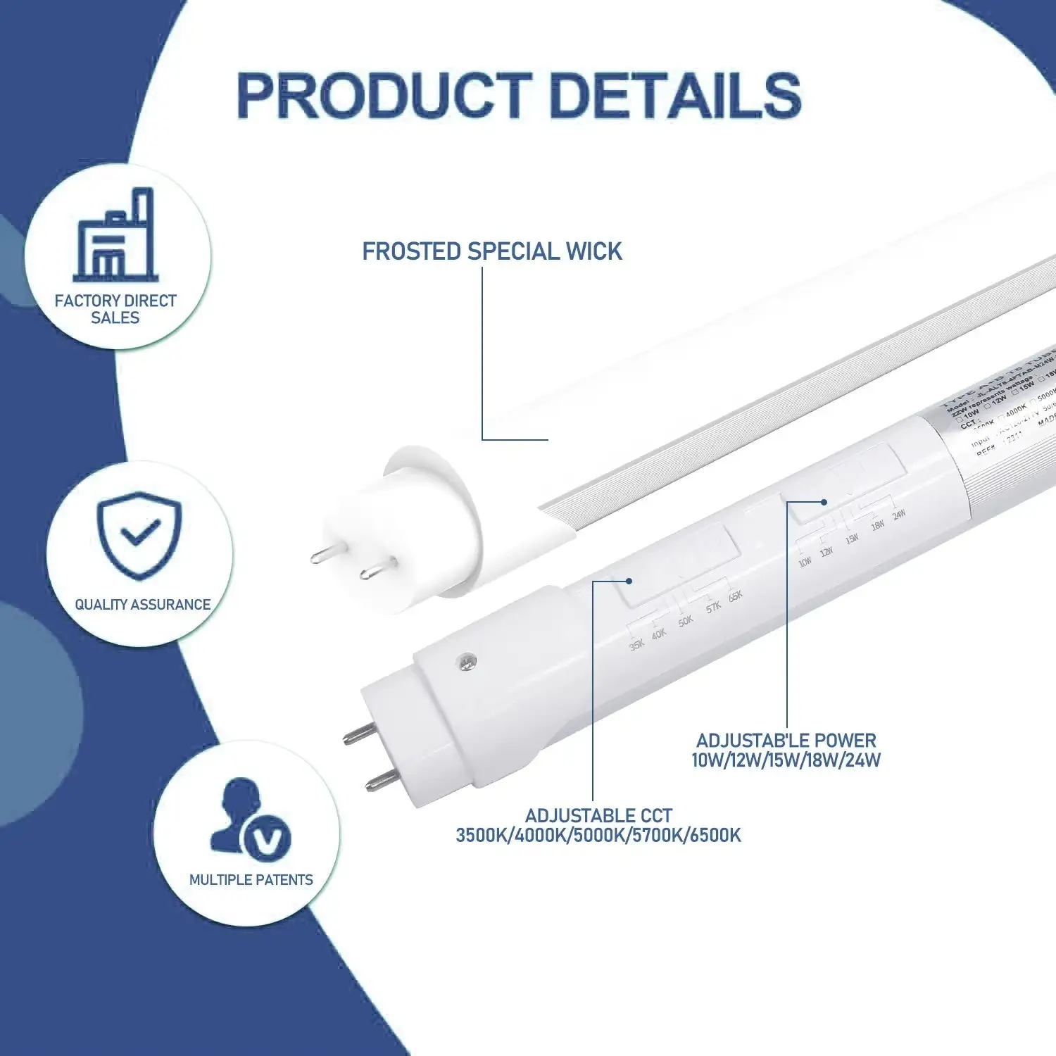Energy-Efficient LED Light Tubes - 5000K Daylight Brightness - Image 4