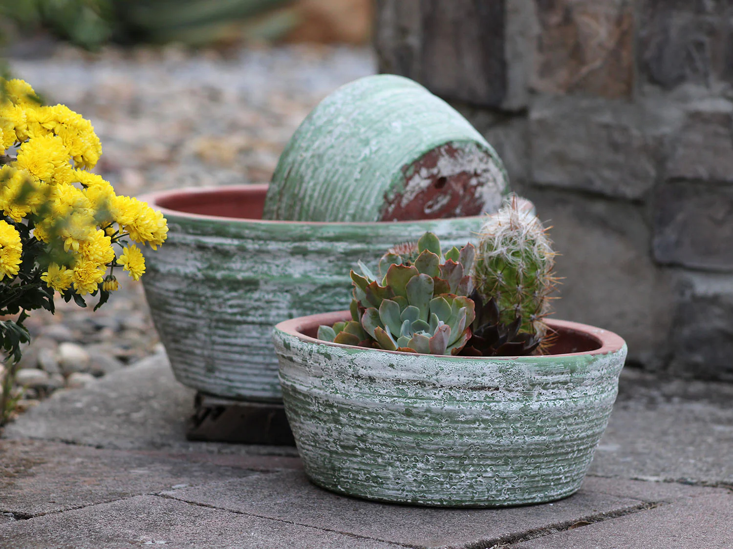 English Tumbled Pots Low - Image 2