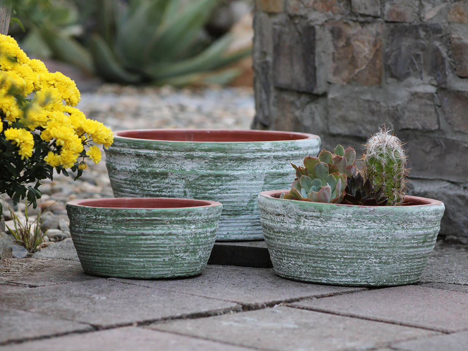 English Tumbled Pots Low - Image 4