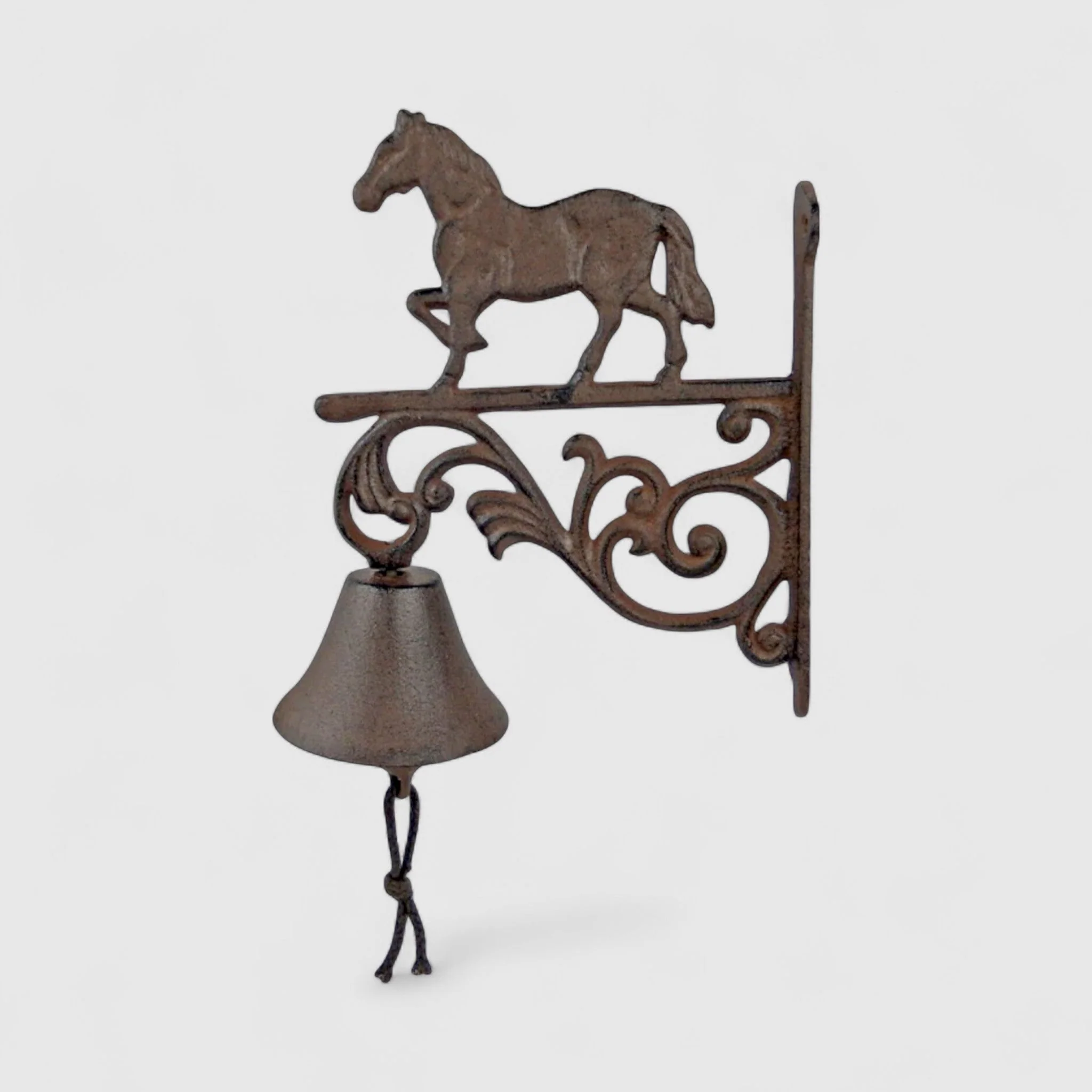 Equestrian Cast Iron Horse Bell, Rustic Farmhouse Door Chime - Image 2