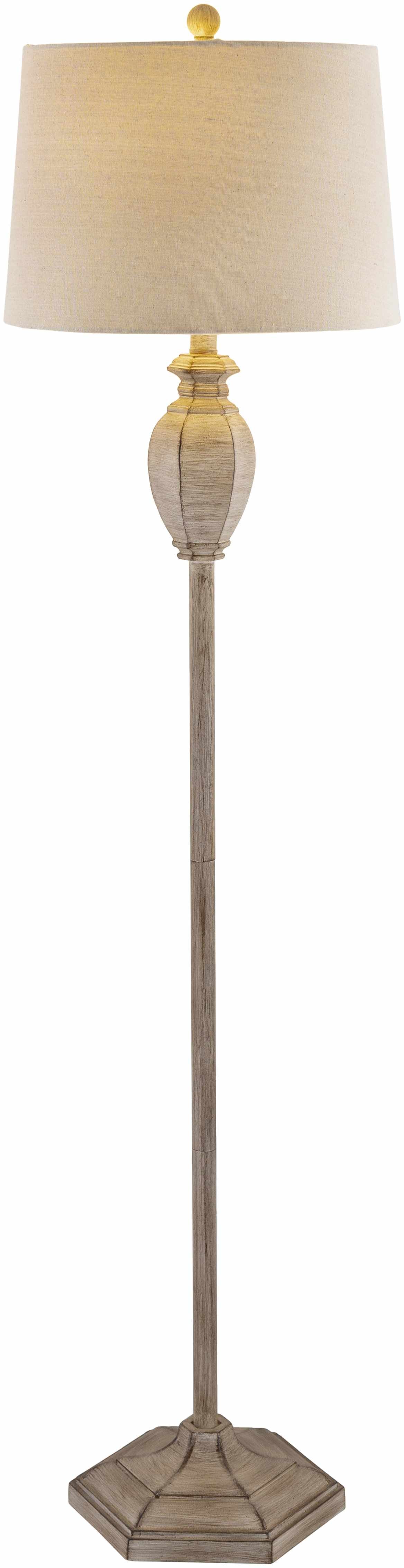 Esmeralda Resin Gray & Beige Floor Lamp - Image 4