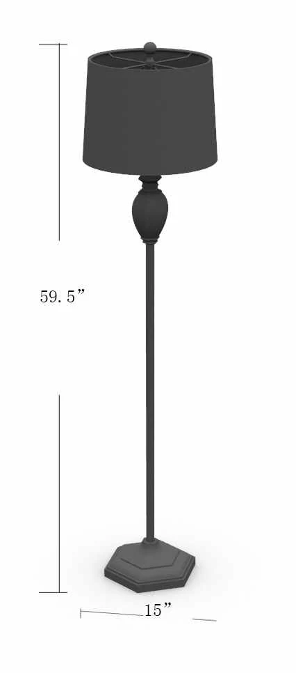 Esmeralda Resin Gray & Beige Floor Lamp - Image 9