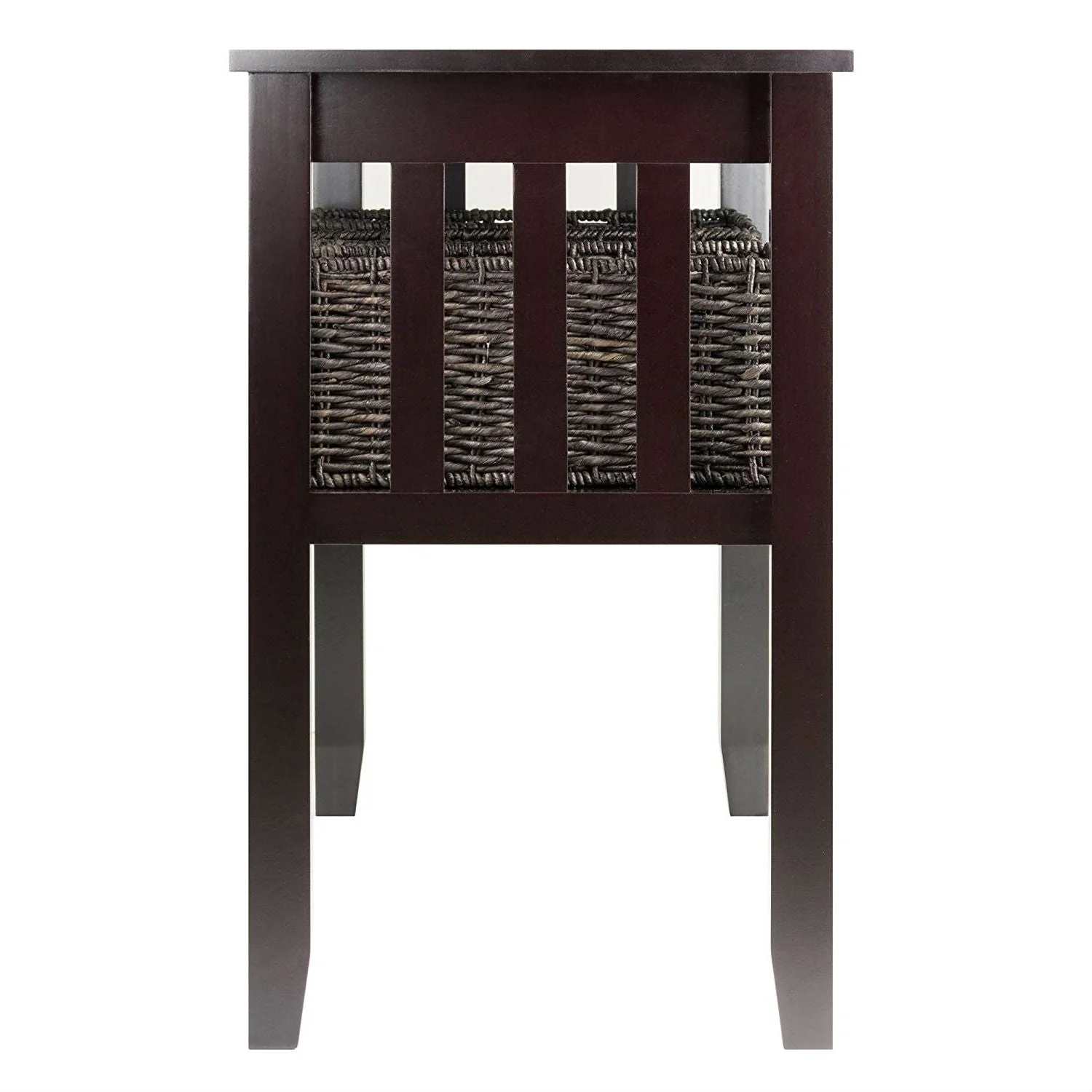 Espresso 2 Tier Entryway Hall Console Table with 3 Storage Baskets - Image 3