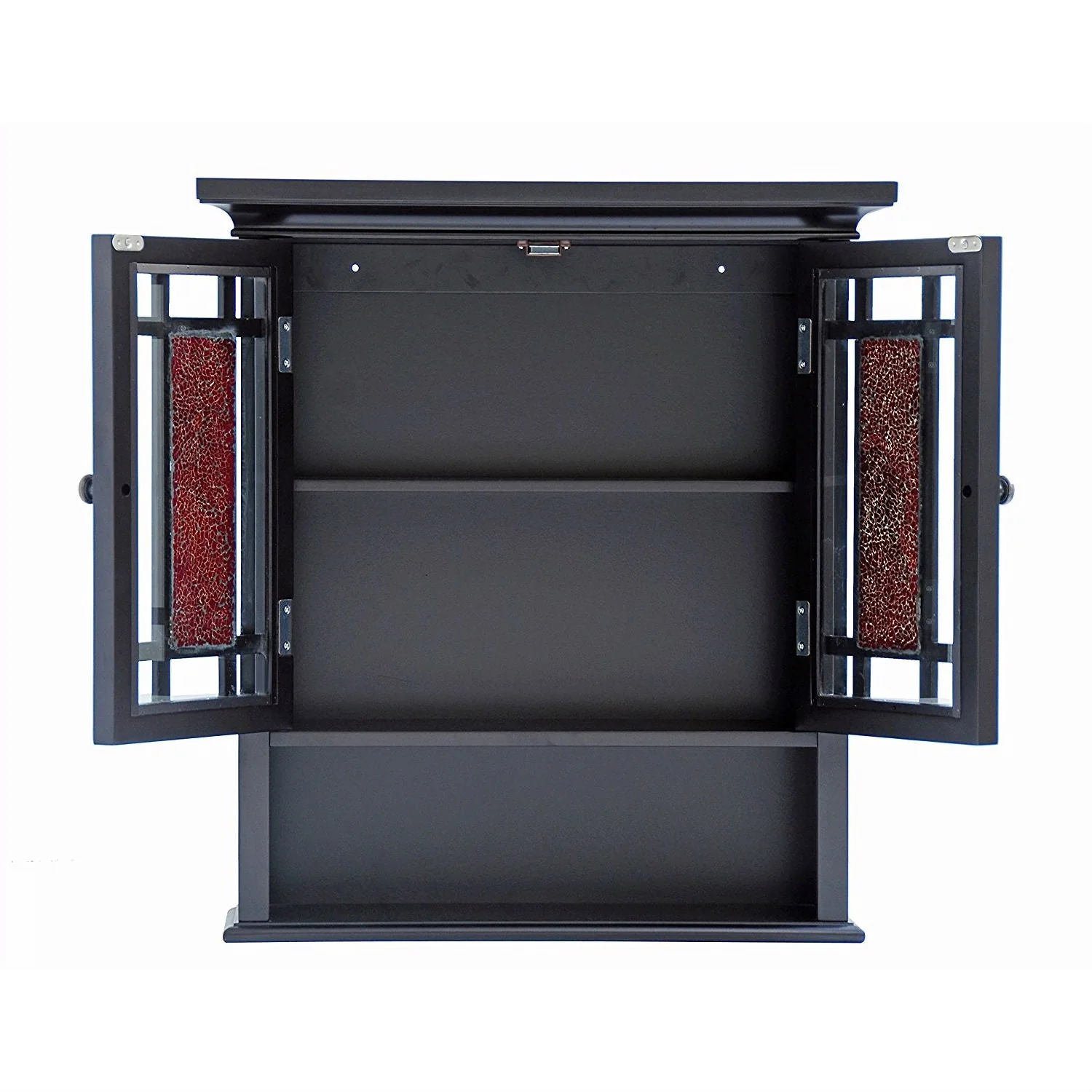 Espresso Bathroom Wall Cabinet with Amber Mosaic Glass Accents - Image 4