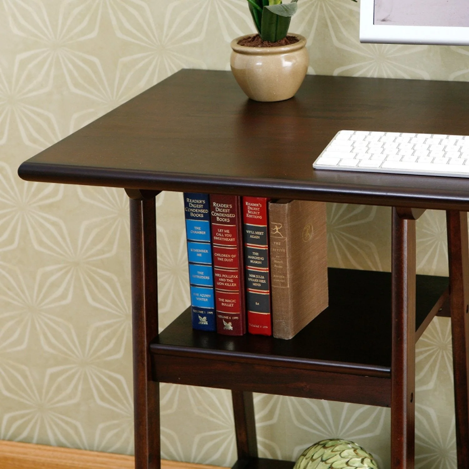 Espresso Finish Wood Home Office Laptop Computer Desk - Image 3