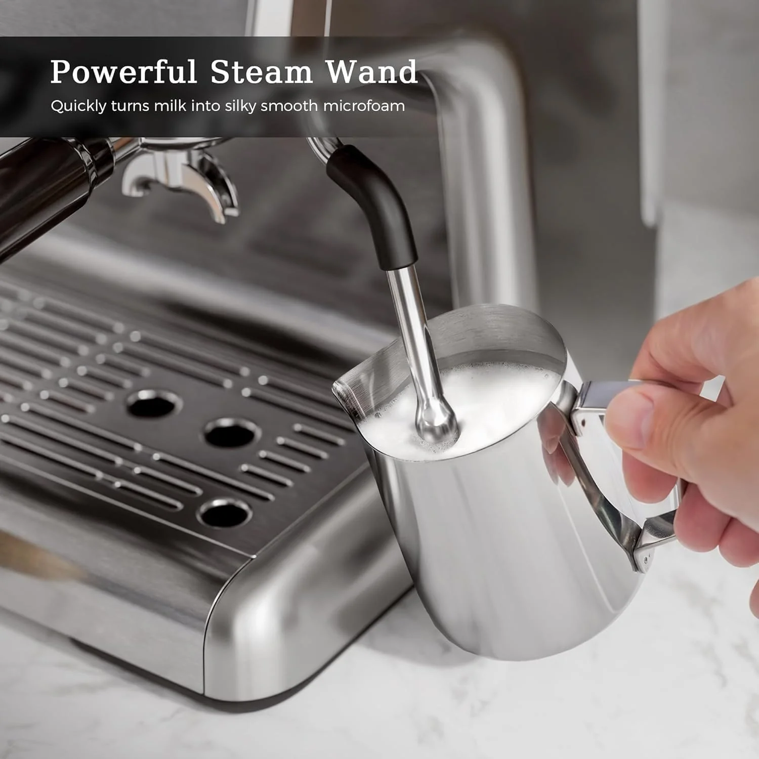 Espresso Machine ,Semi-Automatic Coffee Maker with Bean Grinder and Milk Frother Steam Wand CM8050 - Image 19