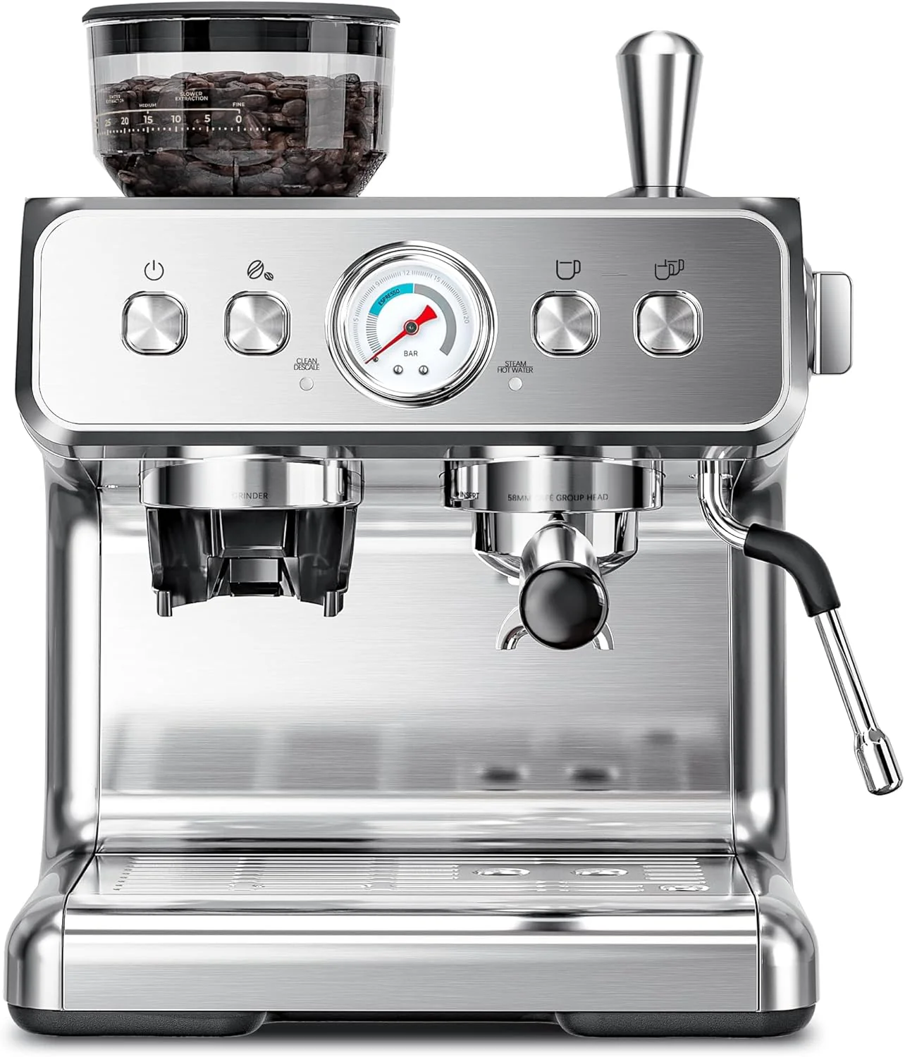Espresso Machine ,Semi-Automatic Coffee Maker with Bean Grinder and Milk Frother Steam Wand CM8050 - Image 8
