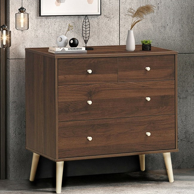Espresso Modern FarmHome 4 Drawer Easy Glide Storage Dresser - Image 2