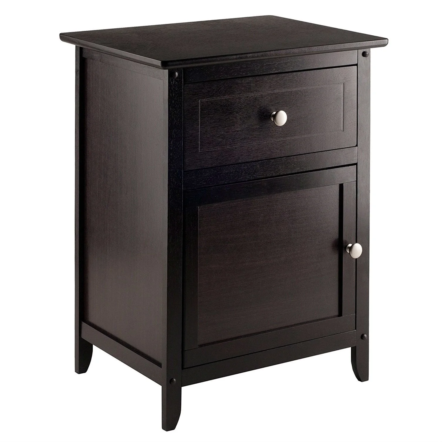 Espresso Wood End Table Nightstand Accent Table - Image 2