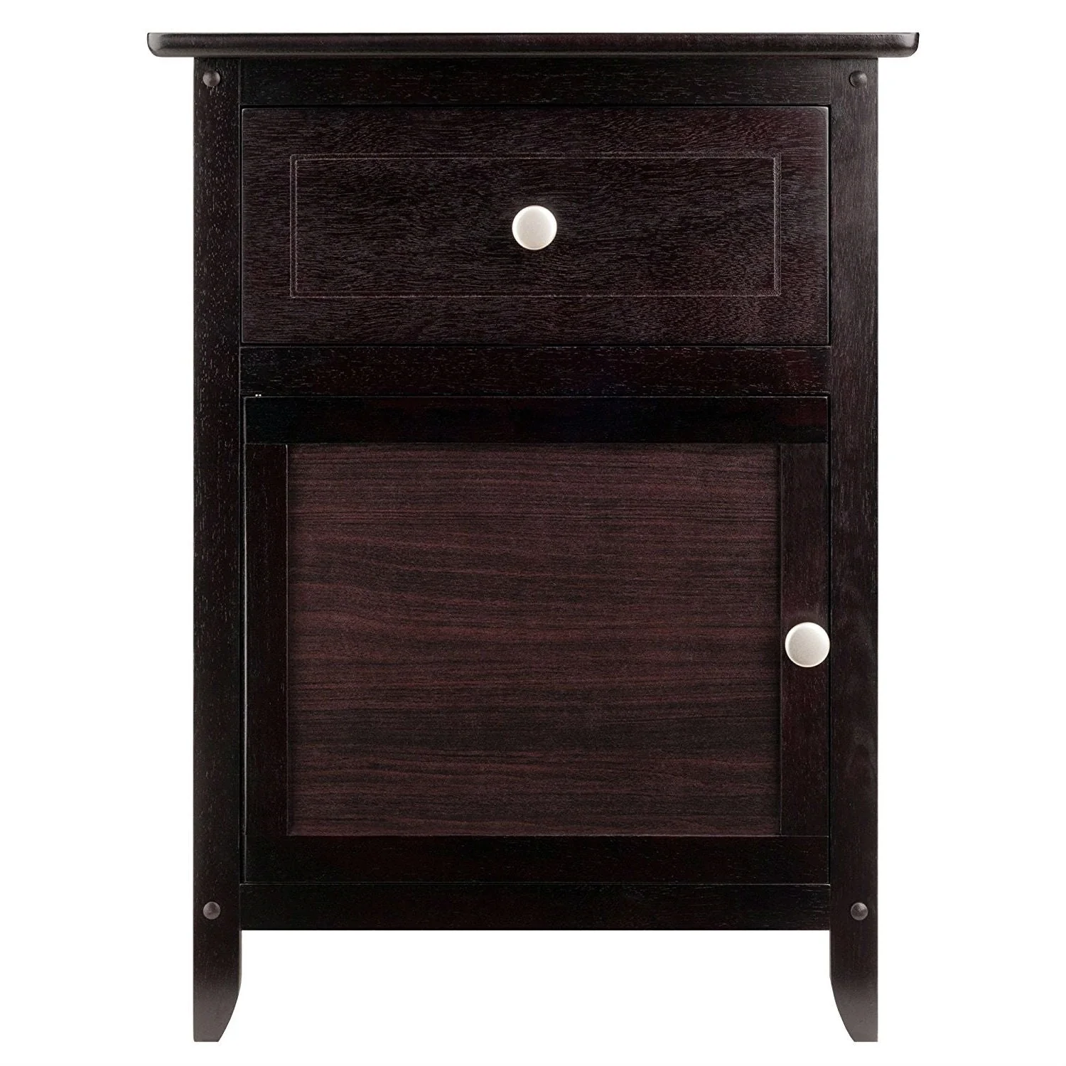 Espresso Wood End Table Nightstand Accent Table - Image 3