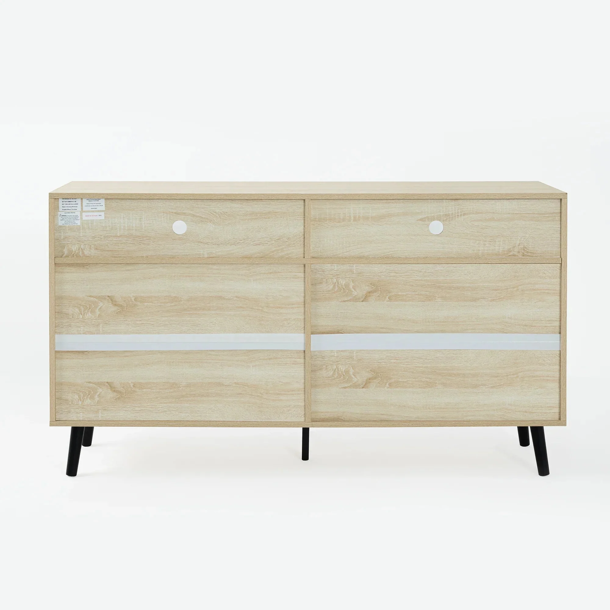 Evans 56 Inch Mid-Century Modern TV Stand with Open Shelves and Cabinets for Living Room, Bedroom - Image 10