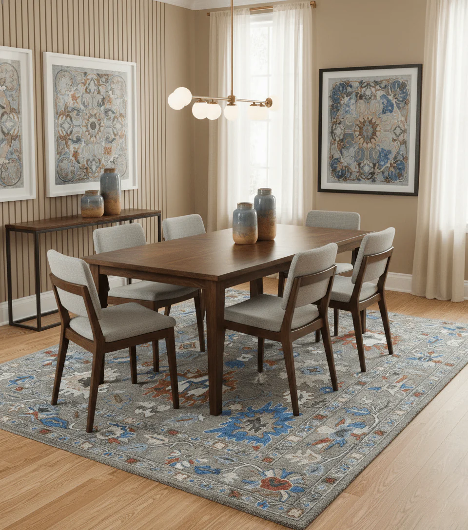 Eve Custom Made Traditional Gray Oushak Hand Tufted wool rug - Image 2