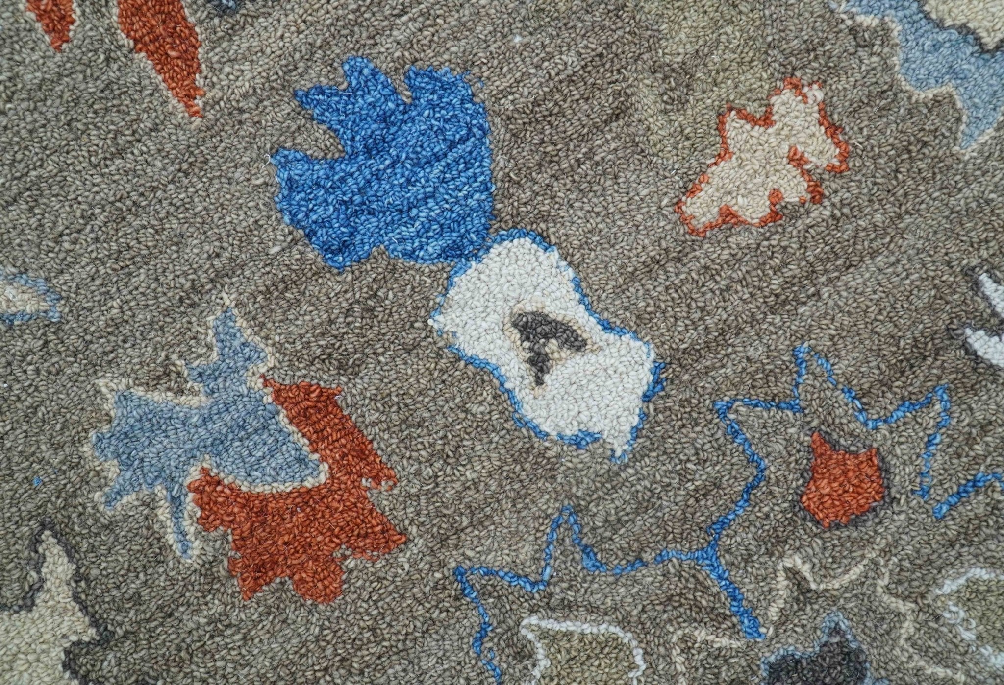 Eve Custom Made Traditional Gray Oushak Hand Tufted wool rug - Image 7