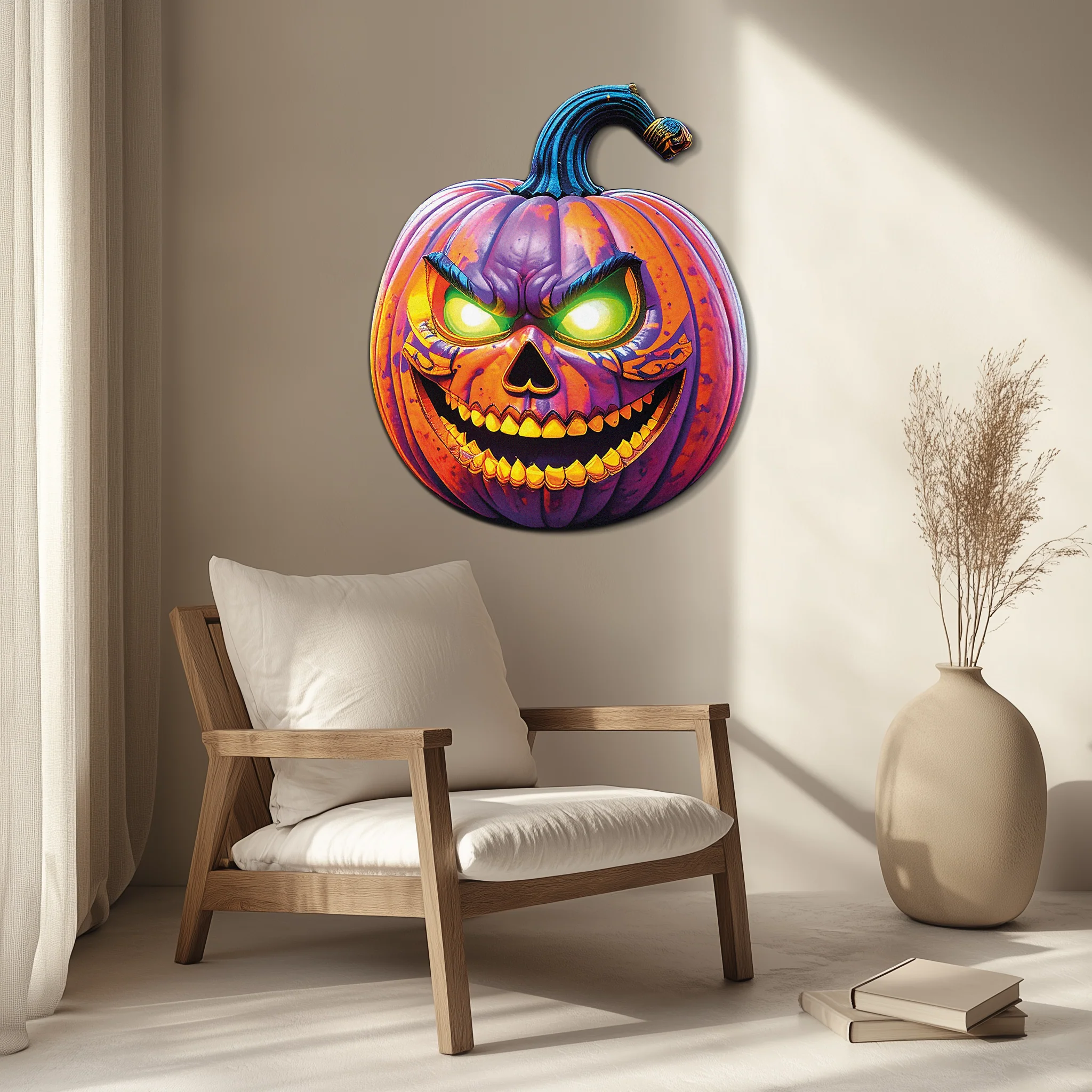 Evil Pumpkin Metal Wall Art – Spooky Halloween Decor-KAFUVM034 - Image 3
