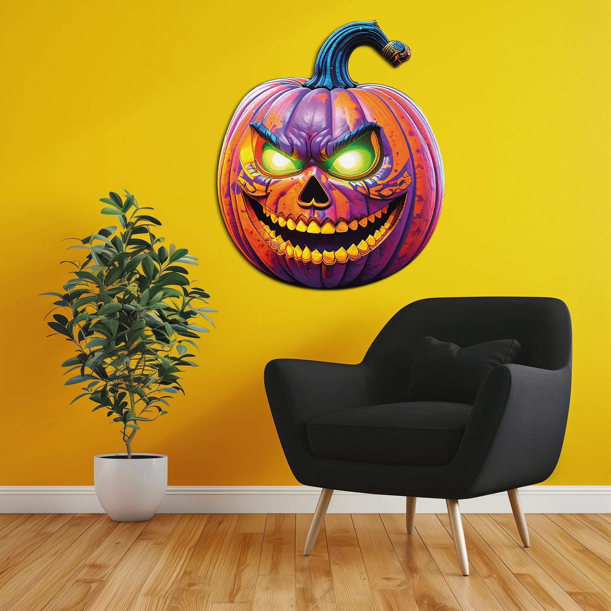 Evil Pumpkin Metal Wall Art – Spooky Halloween Decor-KAFUVM034 - Image 6