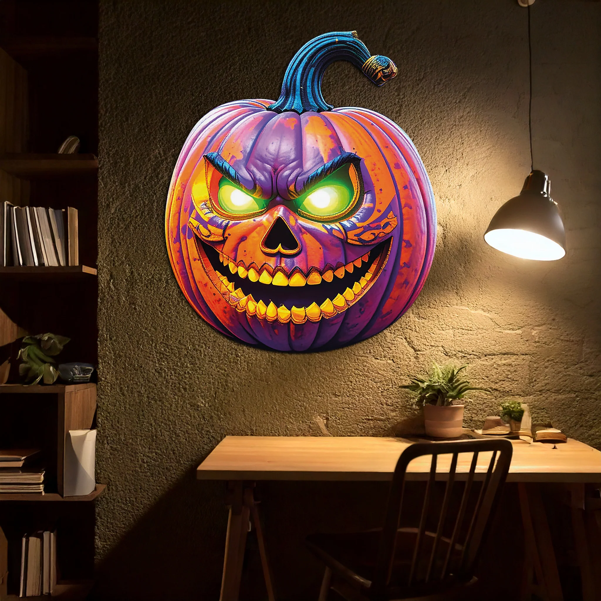 Evil Pumpkin Metal Wall Art – Spooky Halloween Decor-KAFUVM034 - Image 7