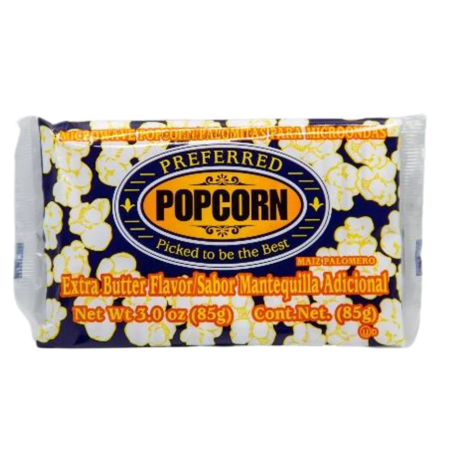 Extra Butter Flavored Microwave Popcorn | Pack of 3 | 3 oz | Preferred Popcorn - Image 2