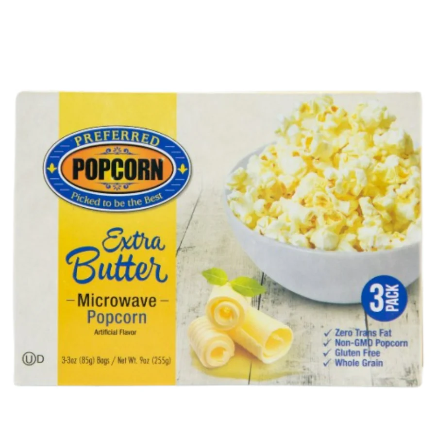 Extra Butter Flavored Microwave Popcorn | Pack of 6 Boxes | Preferred Popcorn - Image 2