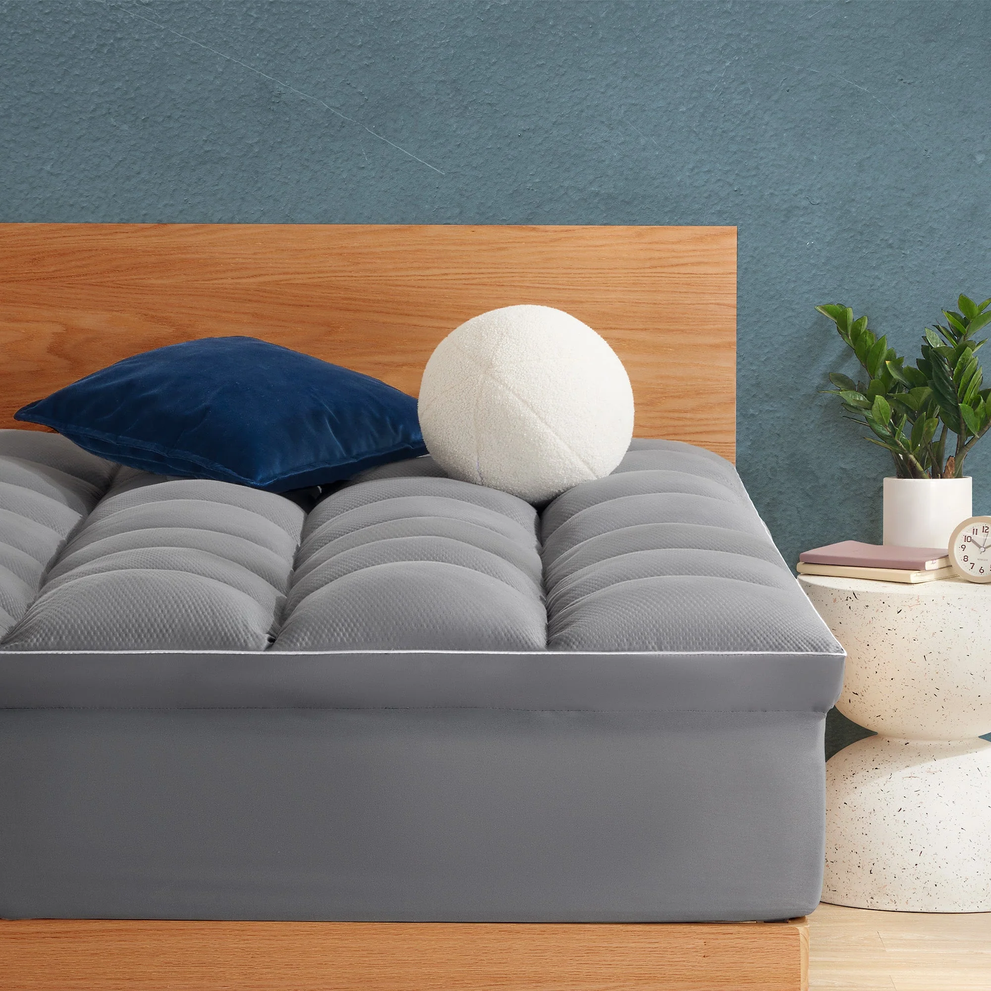 Extra Fluffy Mattress Pad Deep Pockets Grey - Image 5