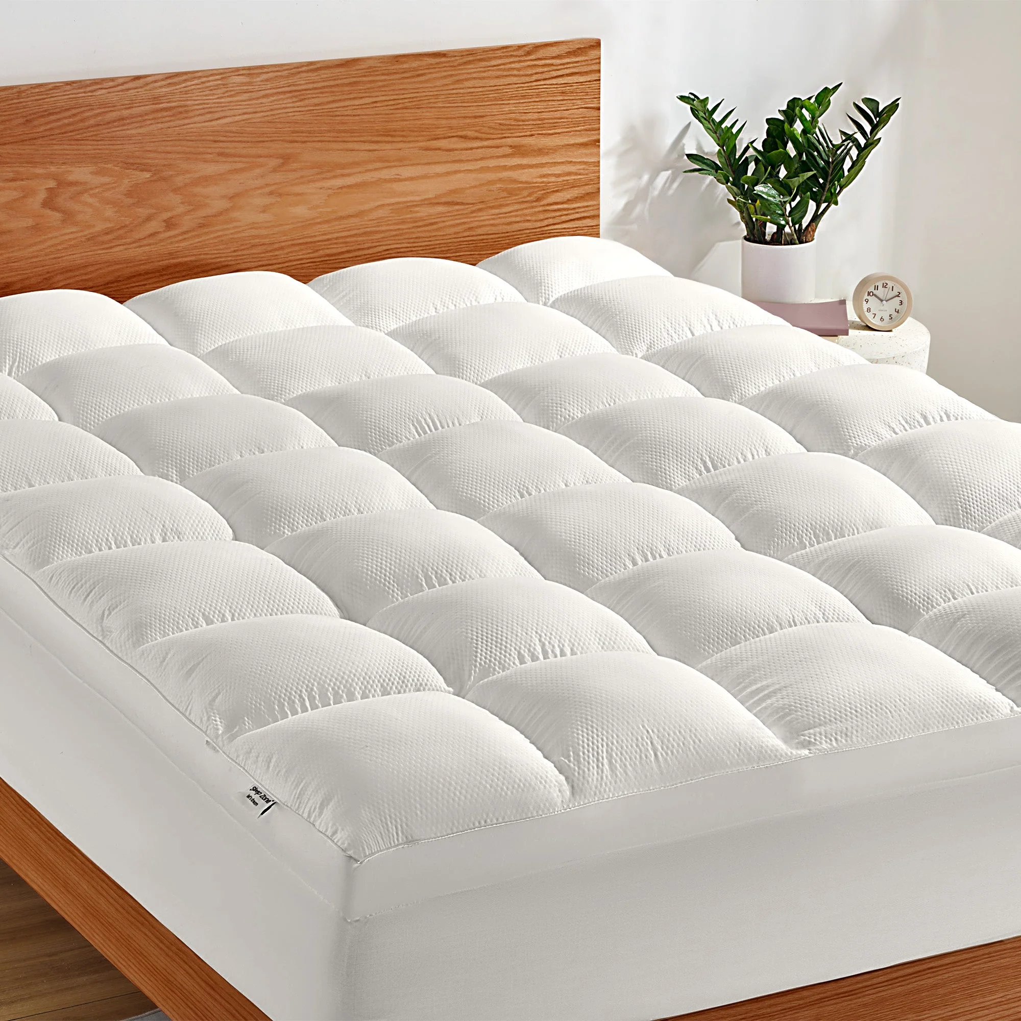 Extra Fluffy Mattress Pad Deep Pockets White - Image 2