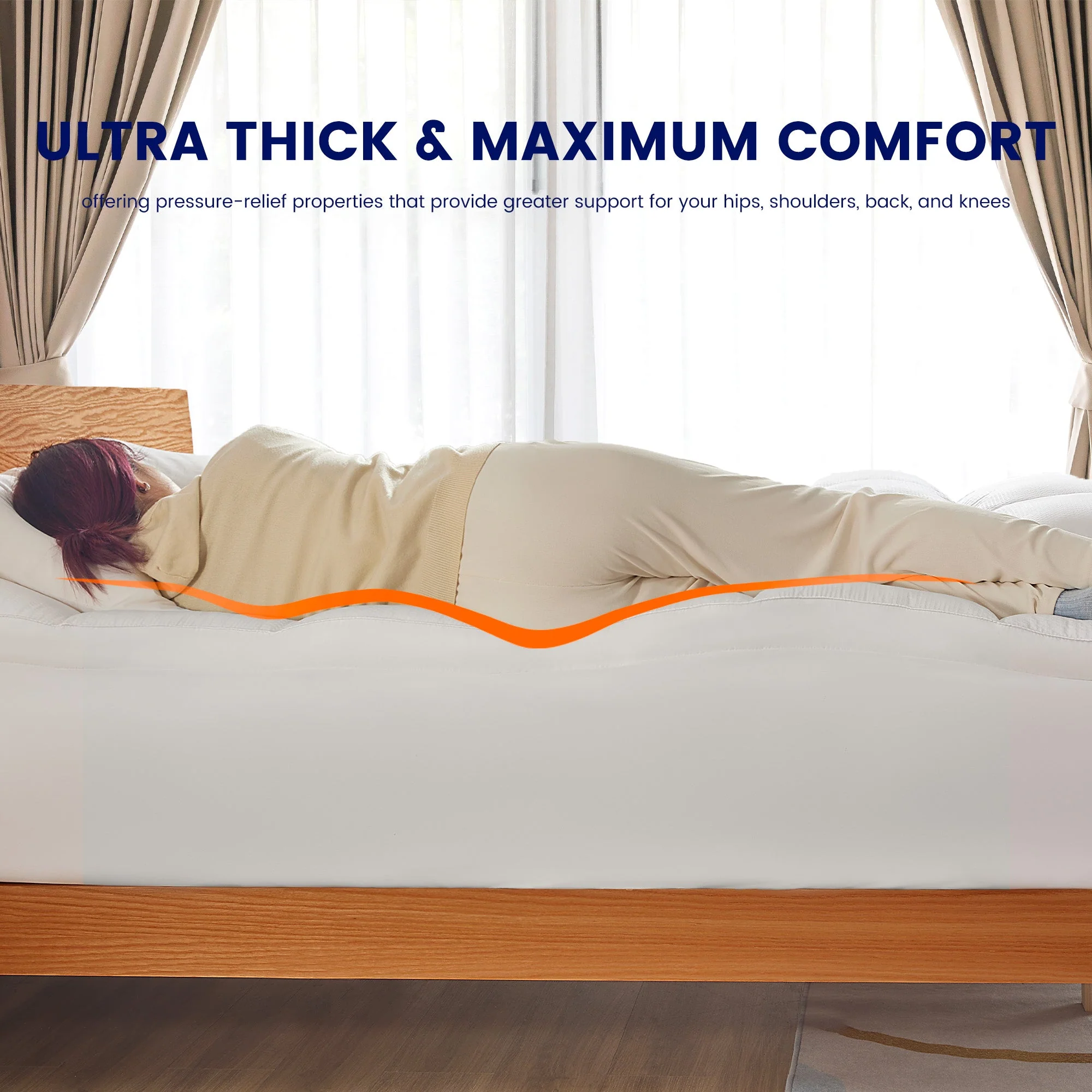 Extra Fluffy Mattress Pad Deep Pockets White - Image 9